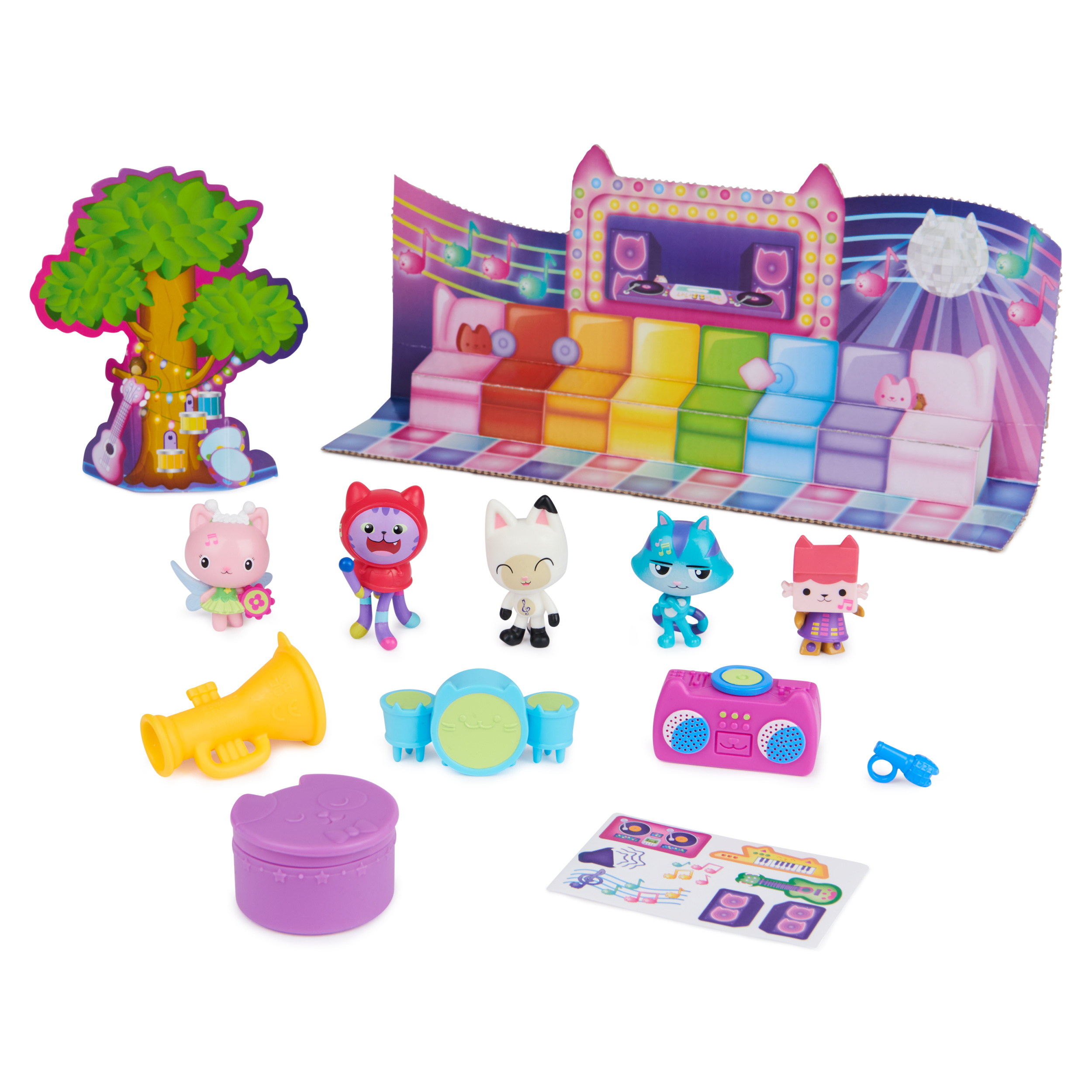 Gabbys Dollhouse, Groove with Gabby & Friends Musical Set, with 5 Toy Figures, Surprise Toys & Dollhouse Accessories, Kids Toys for Girls & Boys 3+ by SPIN MASTER TOYS