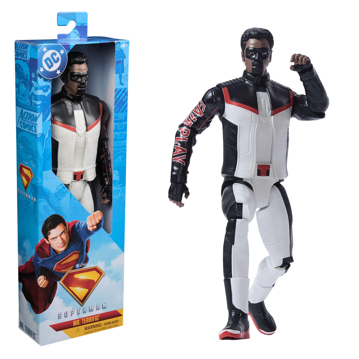 DC Comics, SUPERMAN Mr Terrific 12-inch Superhero Action Figure, Kids Toys for Boys and Girls Pretend Play, For Ages 4 and Up by SPIN MASTER TOYS