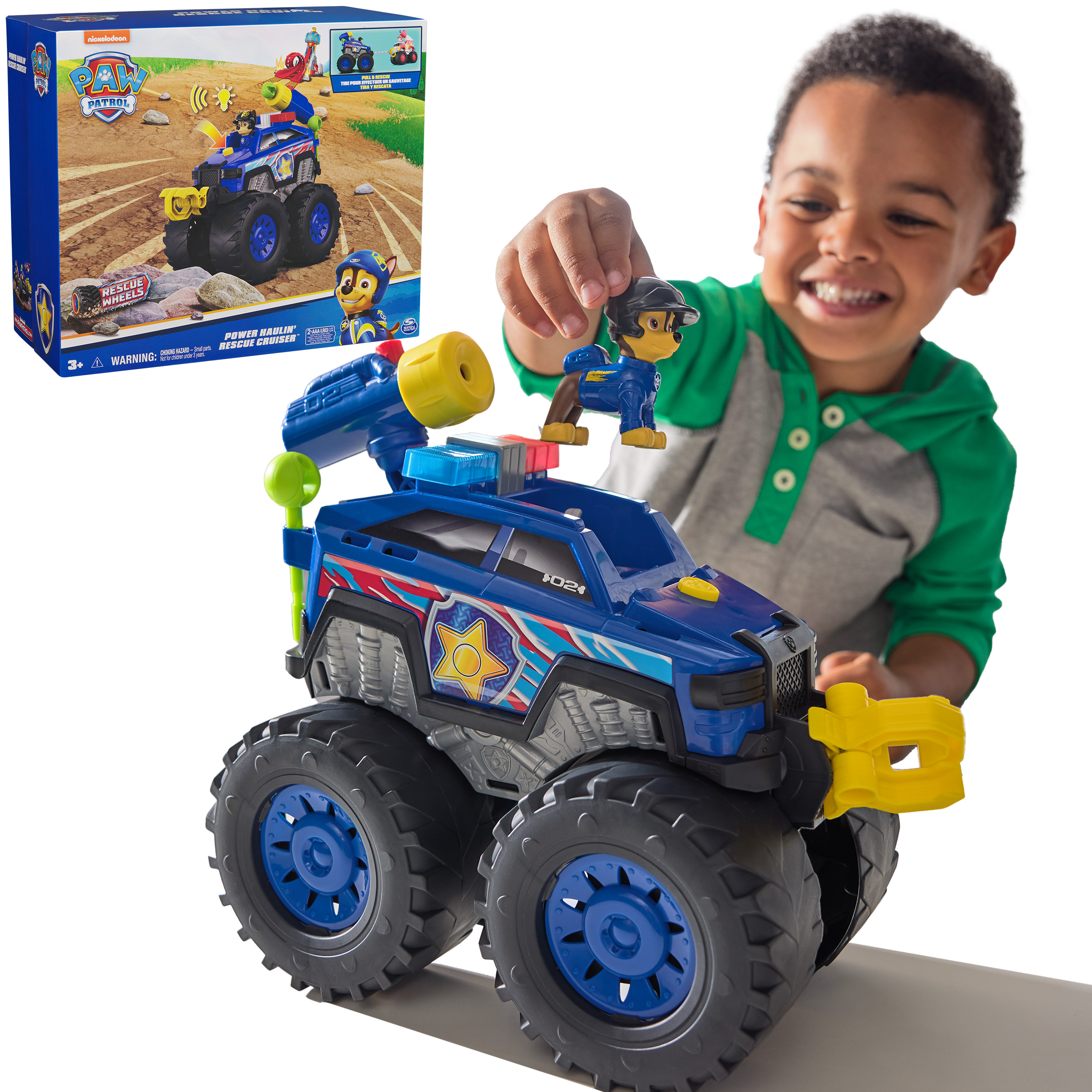 PAW Patrol: Rescue Wheels Chase’s Power Haulin’ Cruiser, Toy Truck with Launcher, Motorized Winch, Lights & Sounds, Kids Toys for Boys & Girls Ages 3+ by SPIN MASTER TOYS