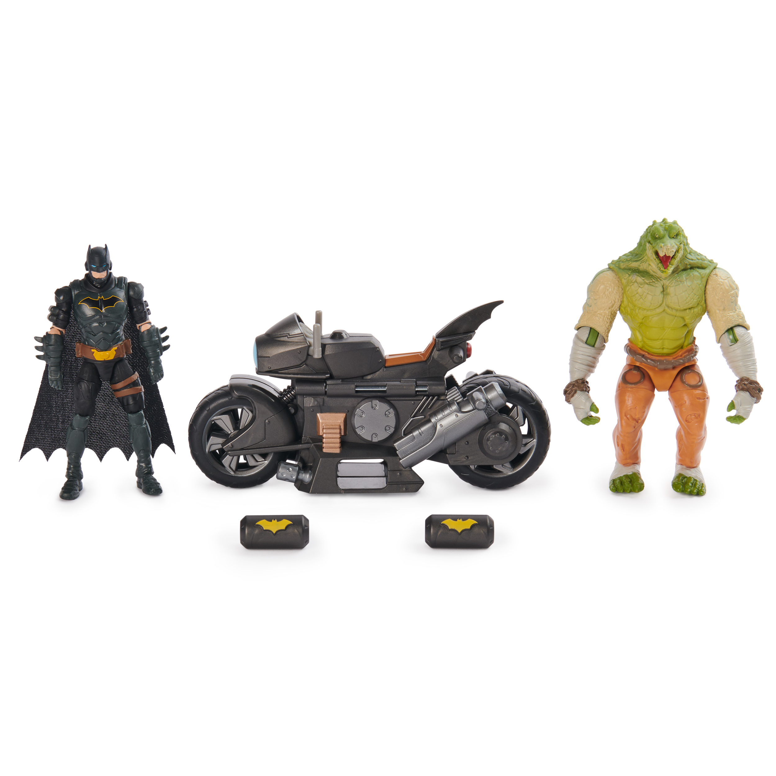 DC Comics, Batman Transforming Batcycle Battle Pack with Exclusive 4-inch Killer Croc and Batman Action Figure, Kids Toys for Boys and Girls Ages 4+ by SPIN MASTER TOYS