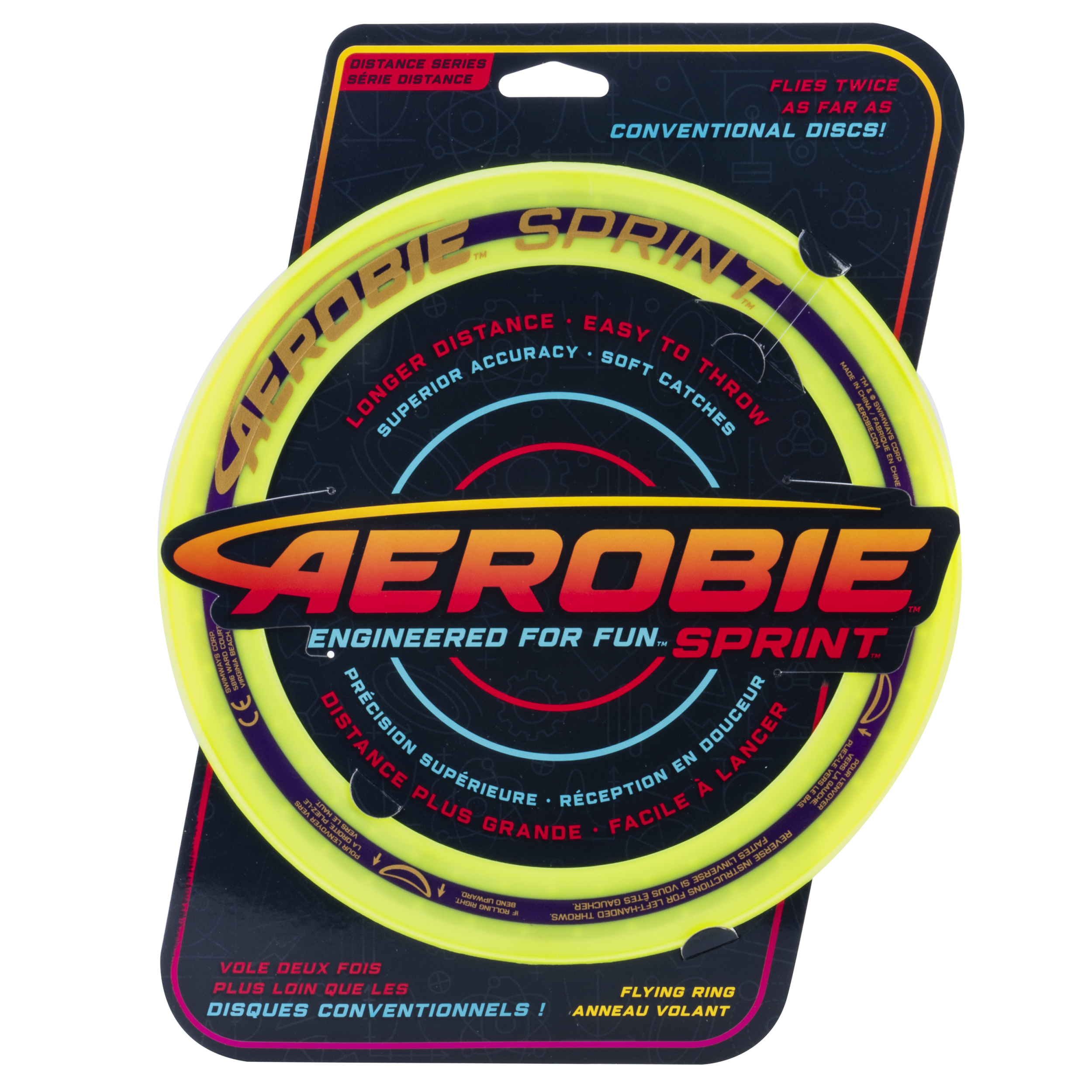 Aerobie Sprint Ring Outdoor Flying Disc - 10 Inches - Yellow by SPIN MASTER TOYS