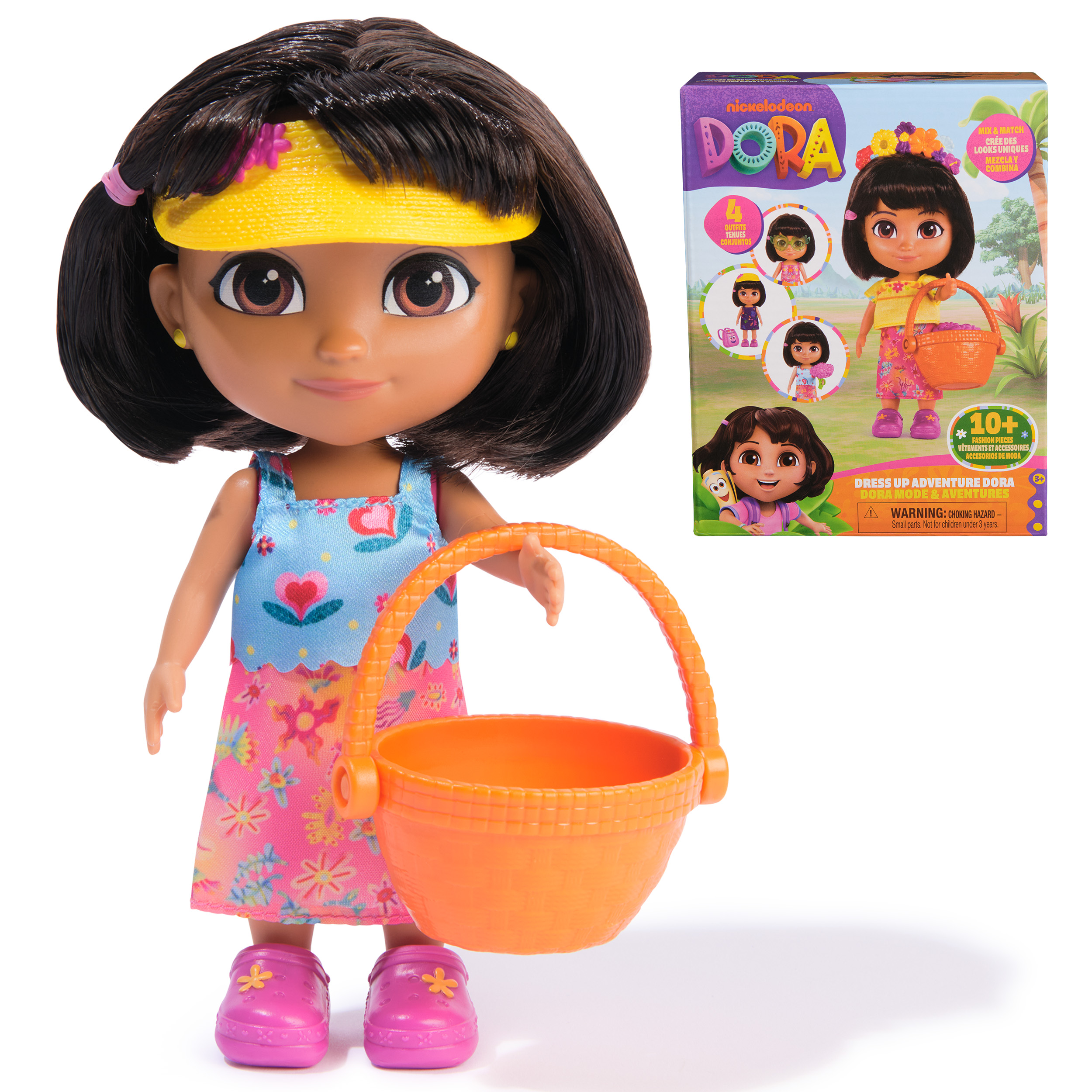 DORA Dora, Dress Up Adventure Dora, 6-inch Doll with Removable