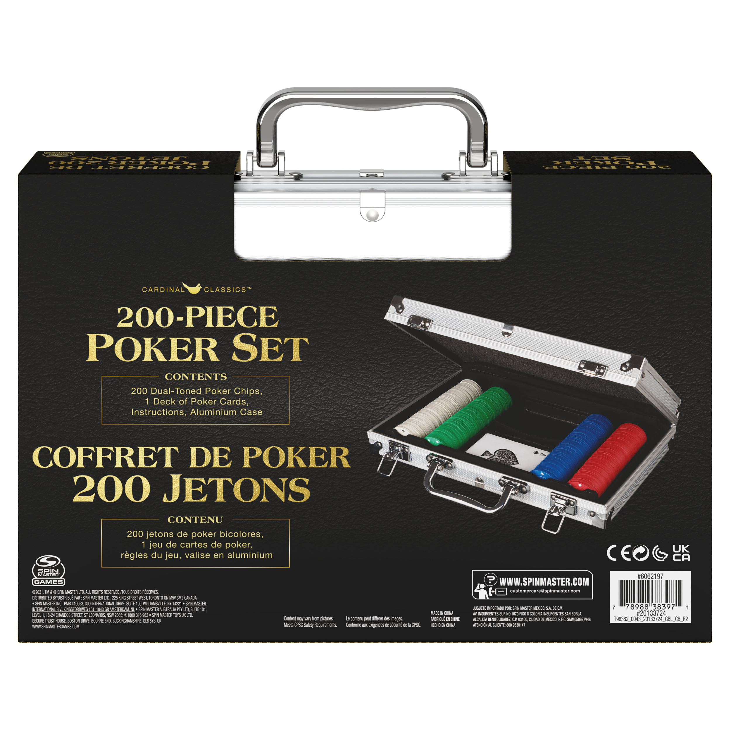 200-Piece Poker Set in Aluminum Case | Spin Master