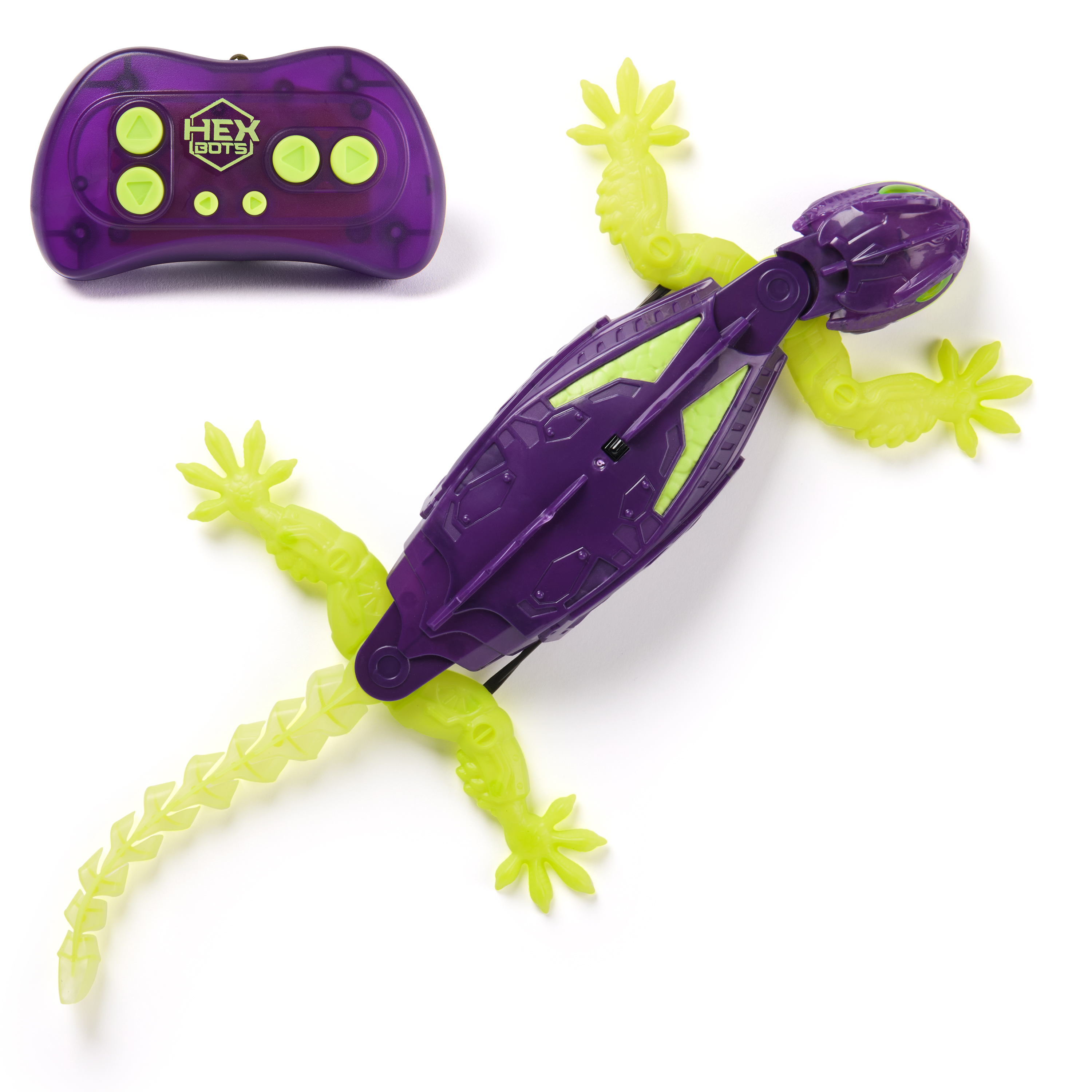 Remote Control Bot HEX BOTS Glow-in-the-Dark Gecko, Rechargeable Remote Control Robot Kids ...
