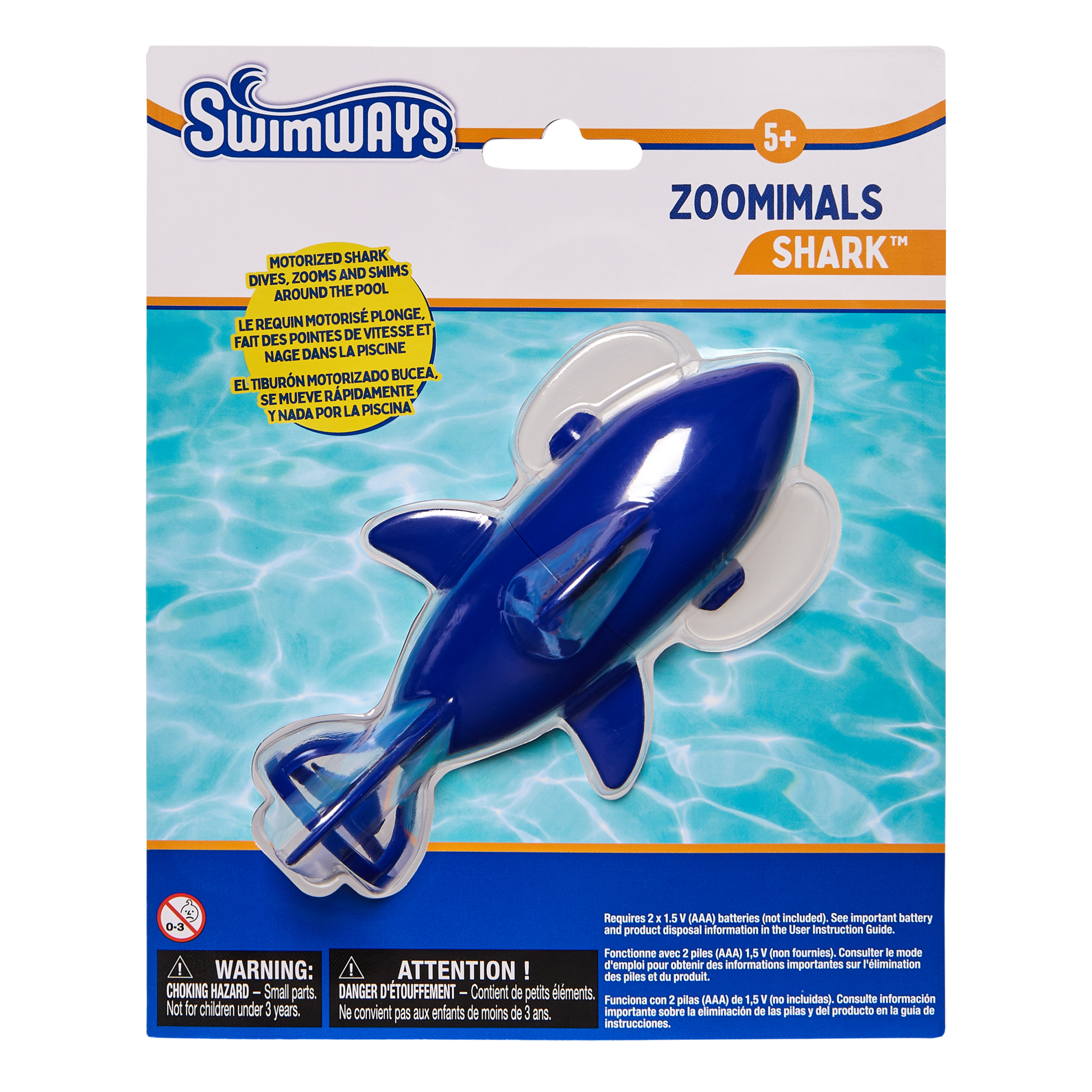 Swimming shark toy for pool top