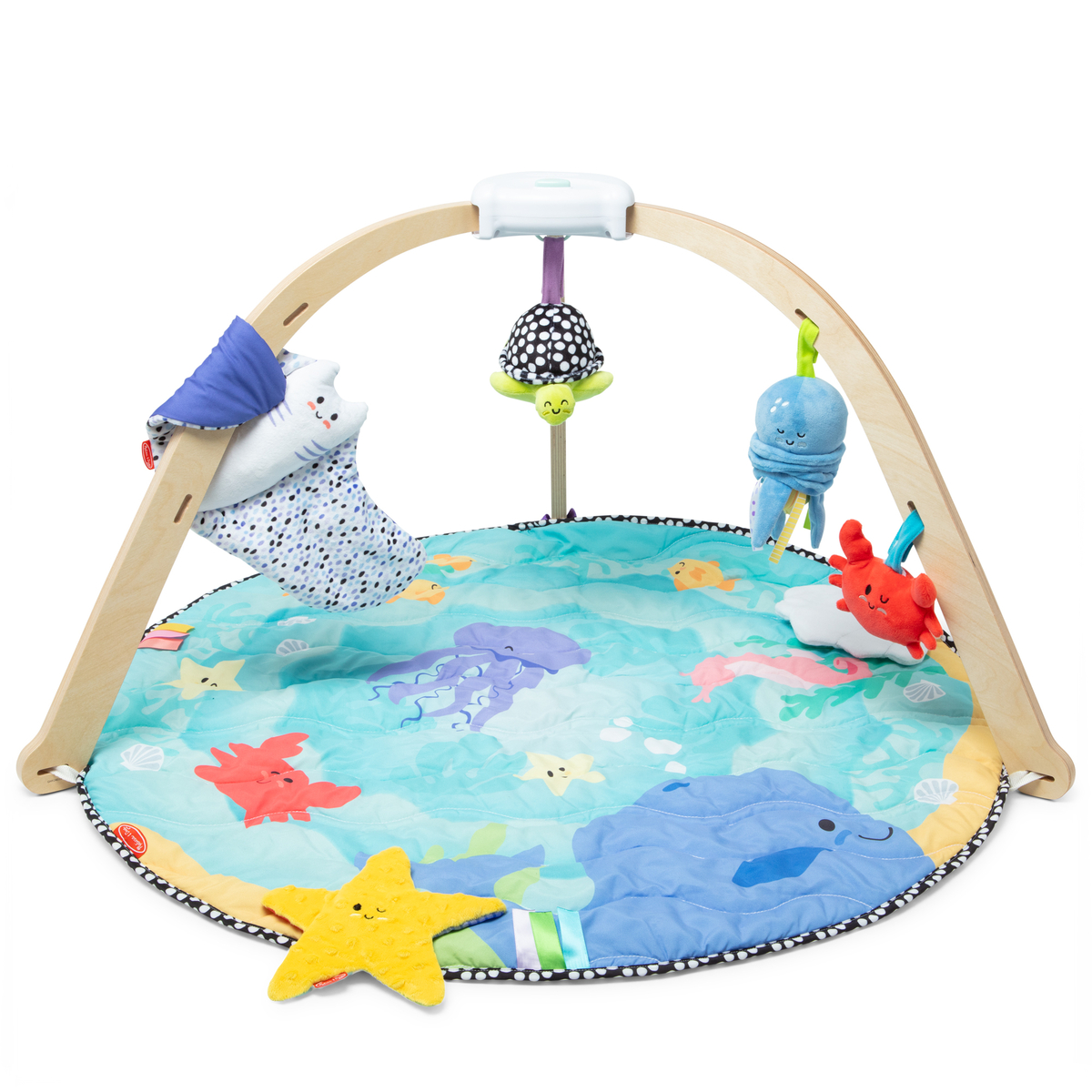 Melissa Doug Ocean Easy Fold Play Gym Developmental Toy for Infants Reversible Mat 5 Soft Toys Birth to 9 Months FSC Certified Spin Master