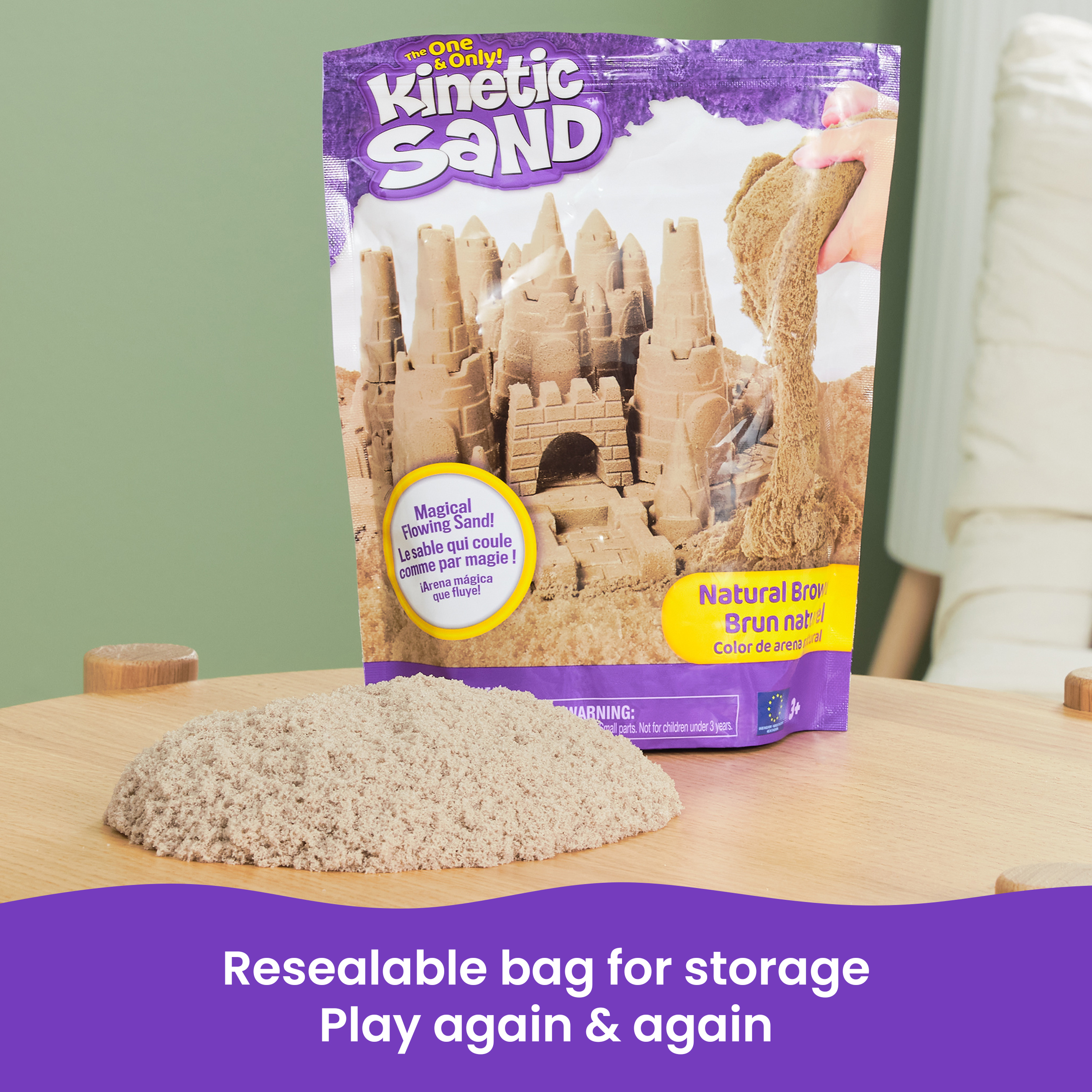 Sand For Sandbox 2lbs Brown Sensory Play Sand Non-Toxic, No Mess