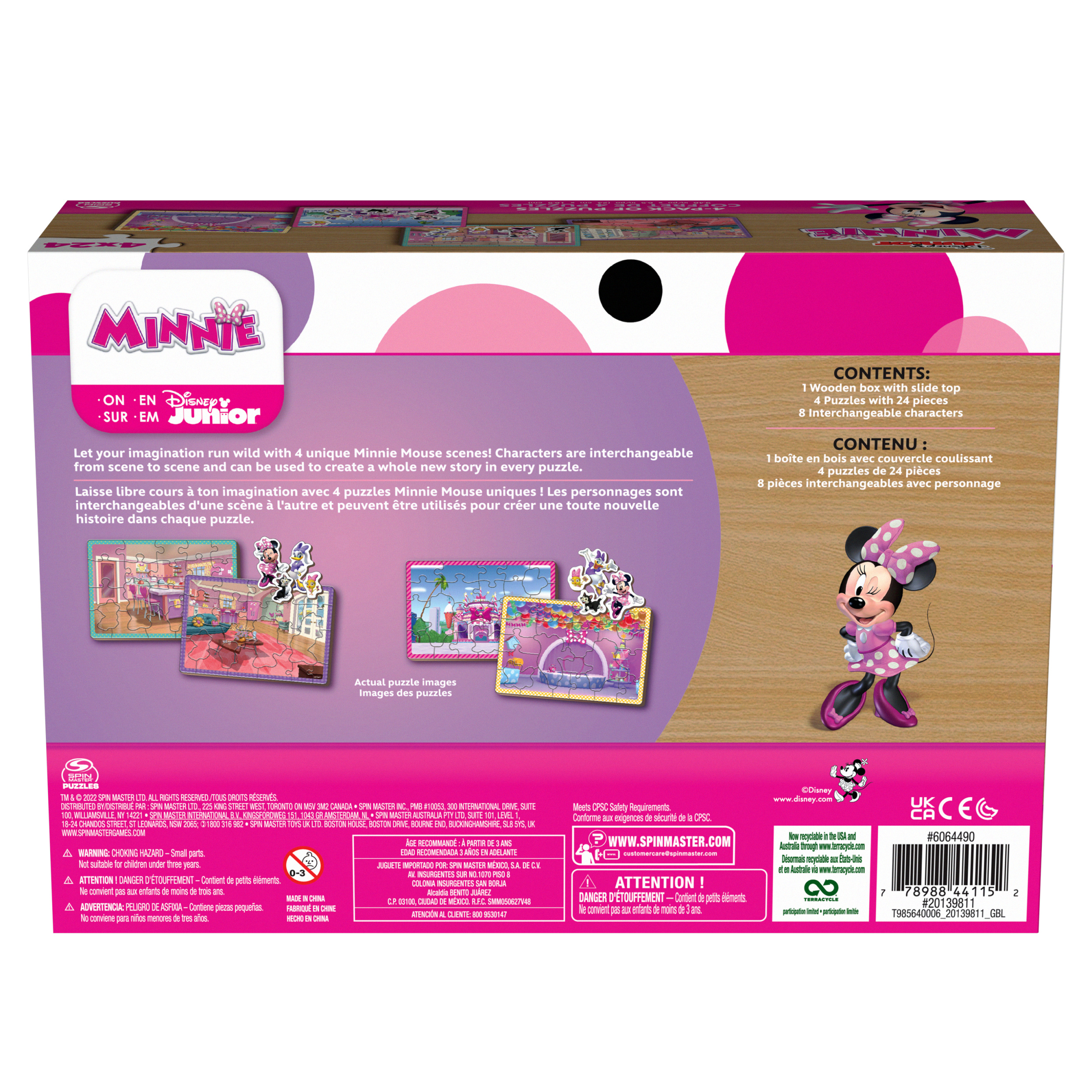 mDWE ミニーマジックペンとGame Cards4箱 Minnie Mouse, 24-Piece Jigsaw Puzzles 4-Pack Bundle with 8