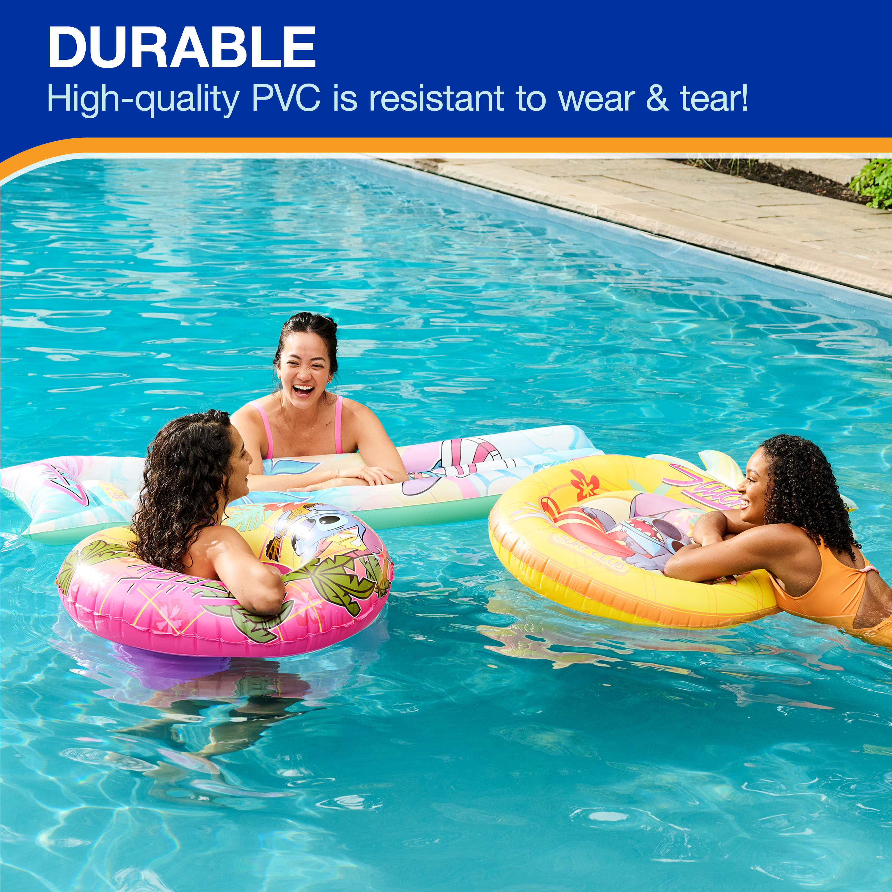 Swimways Stitch Oversized Pool Float Inflatable Pool Floats Kids Pool Toys Swimming Pool Accessories Beach Essentials for Teens Aged 14 Up Spin Master
