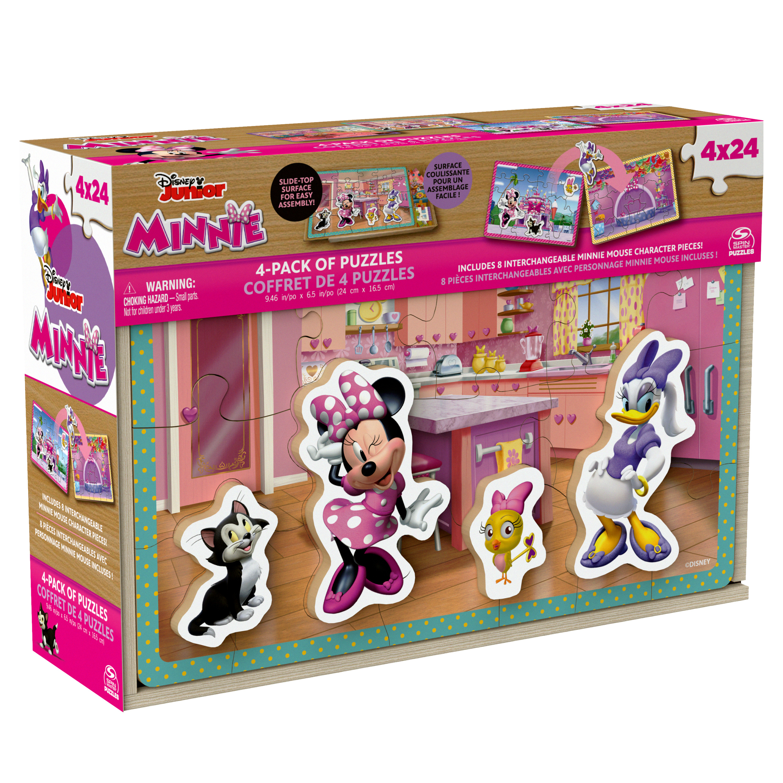 Minnie Mouse, 24-Piece Jigsaw Puzzles 4-Pack Bundle with 8