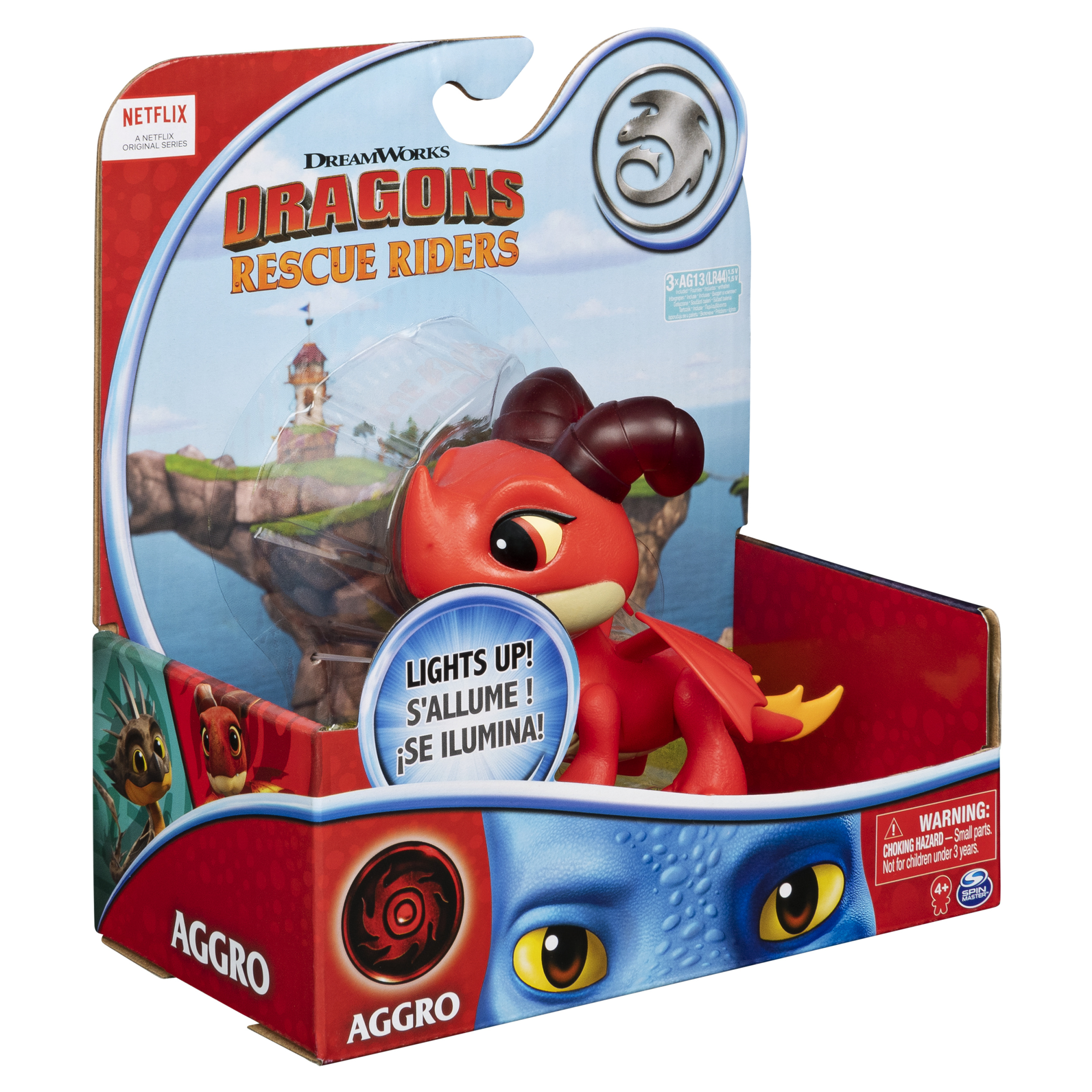 DreamWorks Dragons Rescue Riders, Aggro Dragon Action Figure with Light ...
