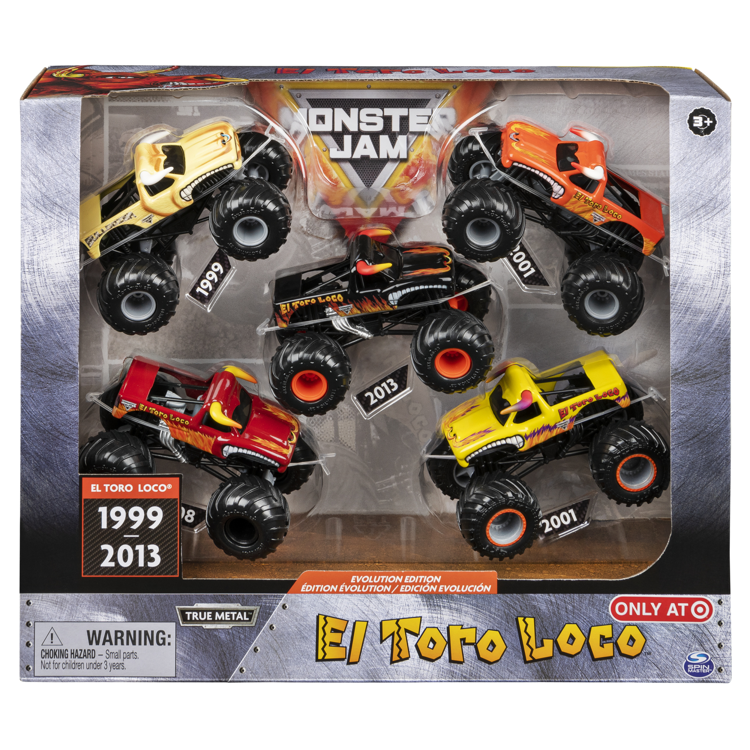 Monster Jam Evolution Edition El Toro Loco 5 Exclusive Die cast Monster Trucks For Kids Ages 3 and Up Spin Master