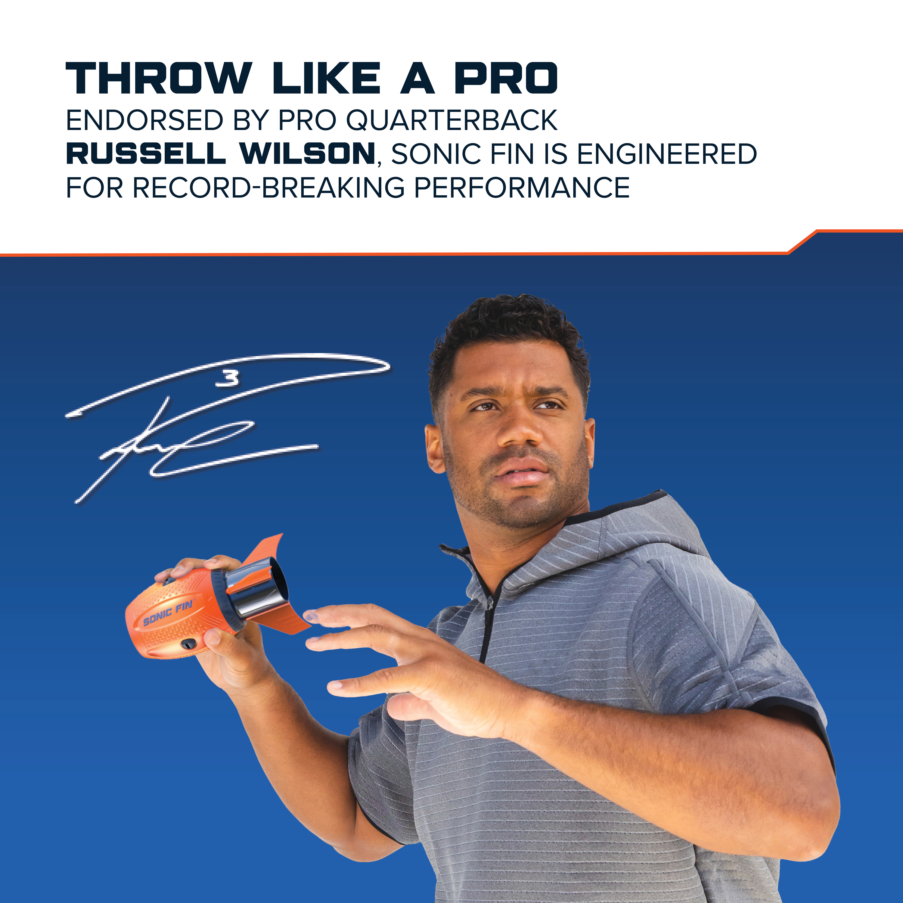 Aerobie Sonic Fin Football, Aerodynamic Russel Wilson Football Toy