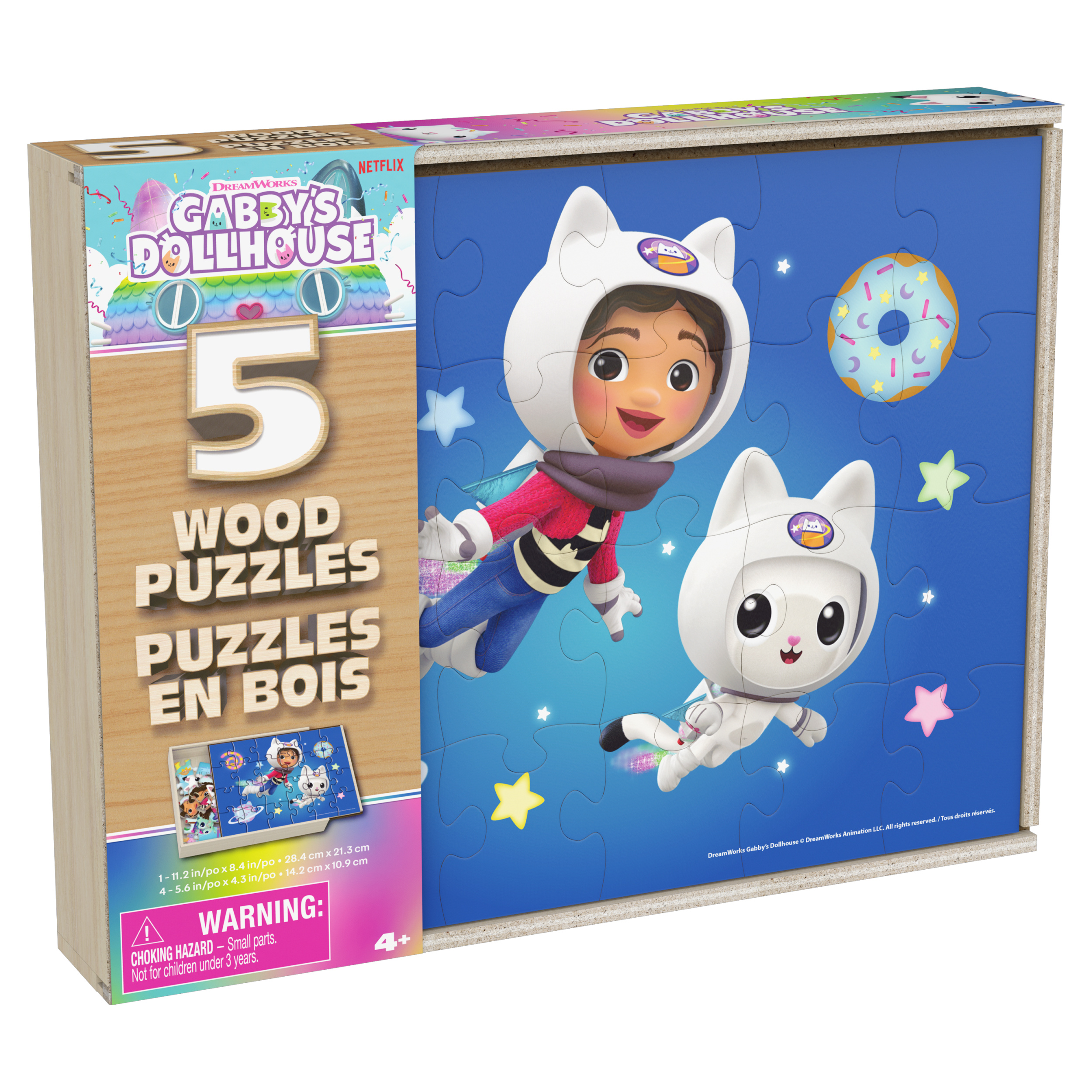 Gabby's Dollhouse 5-Pack of wood Jigsaw Puzzles for Families, Kids, and ...