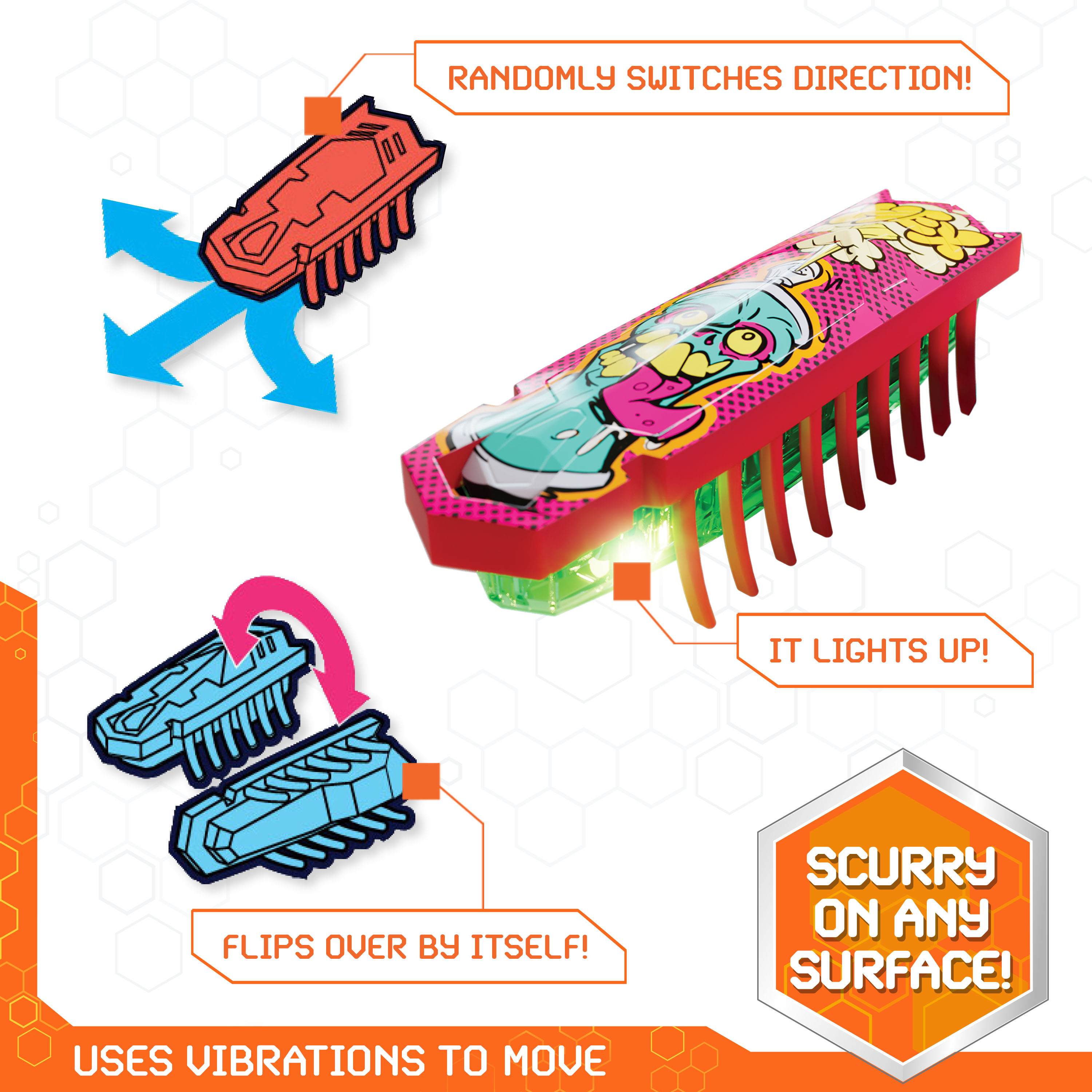 HEX BOTS Nano 5 Pack, 4 Mini Bots with Bonus Flash Bot, Sensory Toy for ...