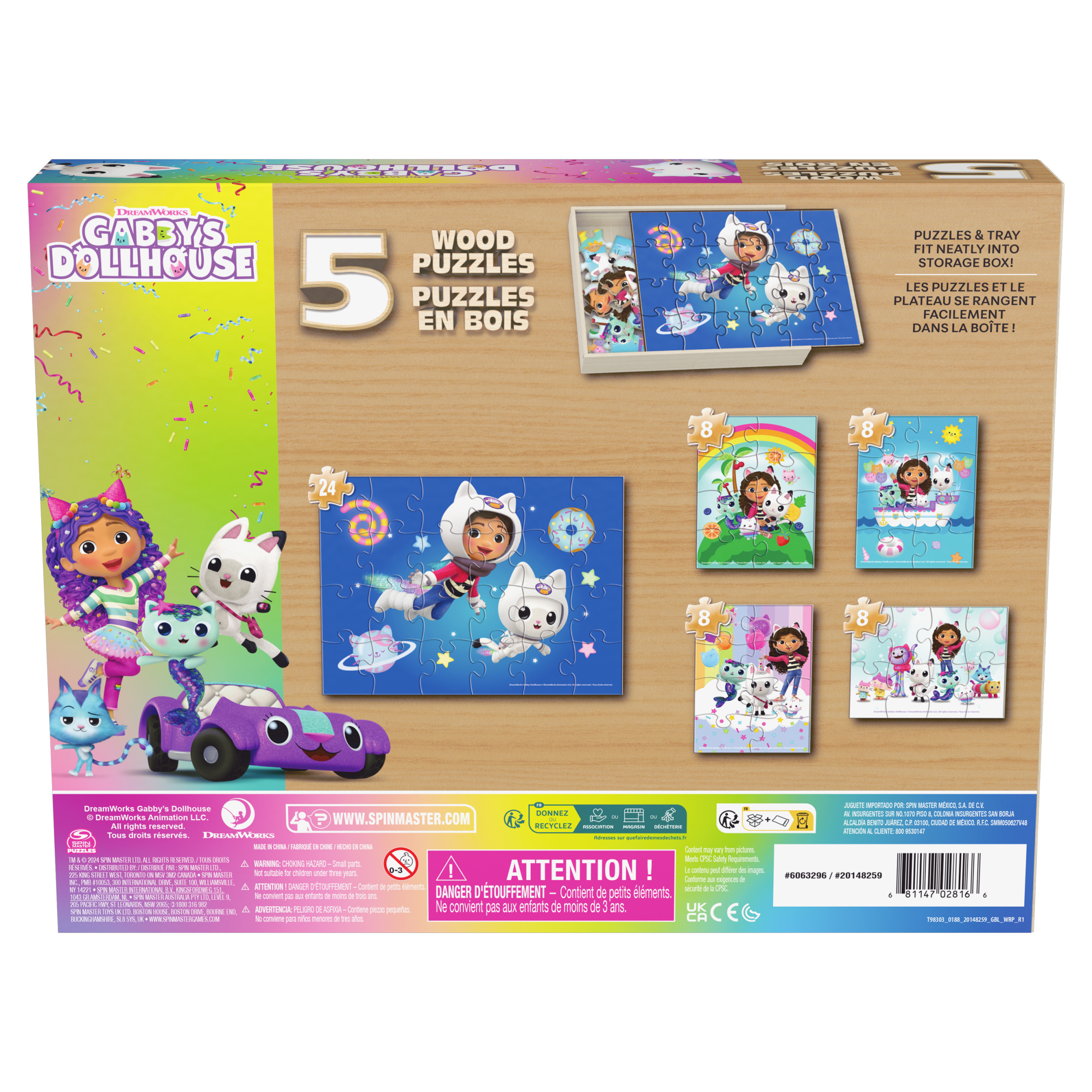 Gabby's Dollhouse 5-Pack of wood Jigsaw Puzzles for Families, Kids, and ...