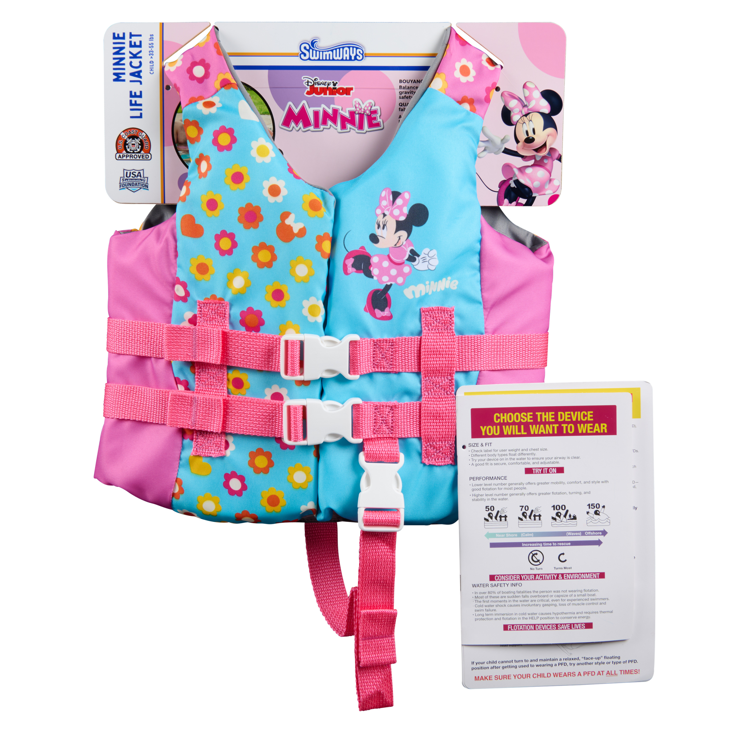 Mini Life Vest SwimWays Minnie Mouse Life Jacket, US Coast Guard Approved Life Vest ...