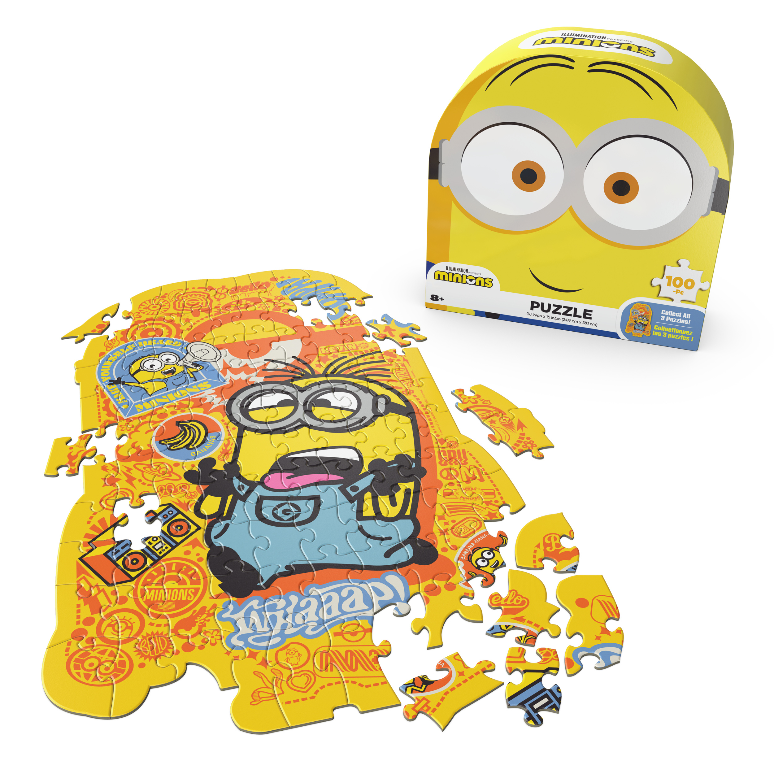 Minions Collectible Minion-shaped 100-piece Puzzle, for Kids