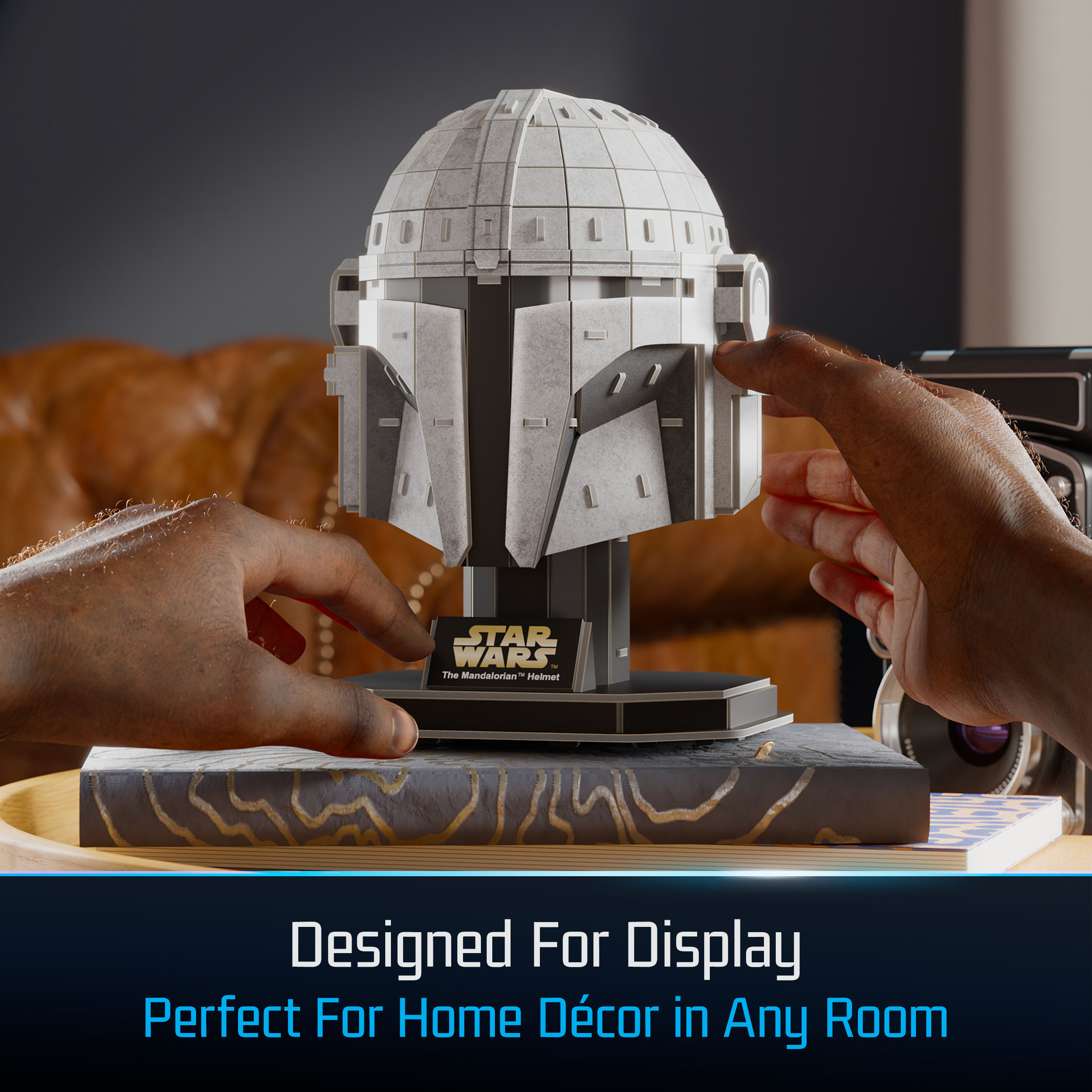 4D Build Star Wars Mandalorian Helmet 3D Cardstock Model Kit 88 Pcs Star Wars Toys Desk Decor Building Toys 3D Puzzles for Adults Teens 12 Spin Master