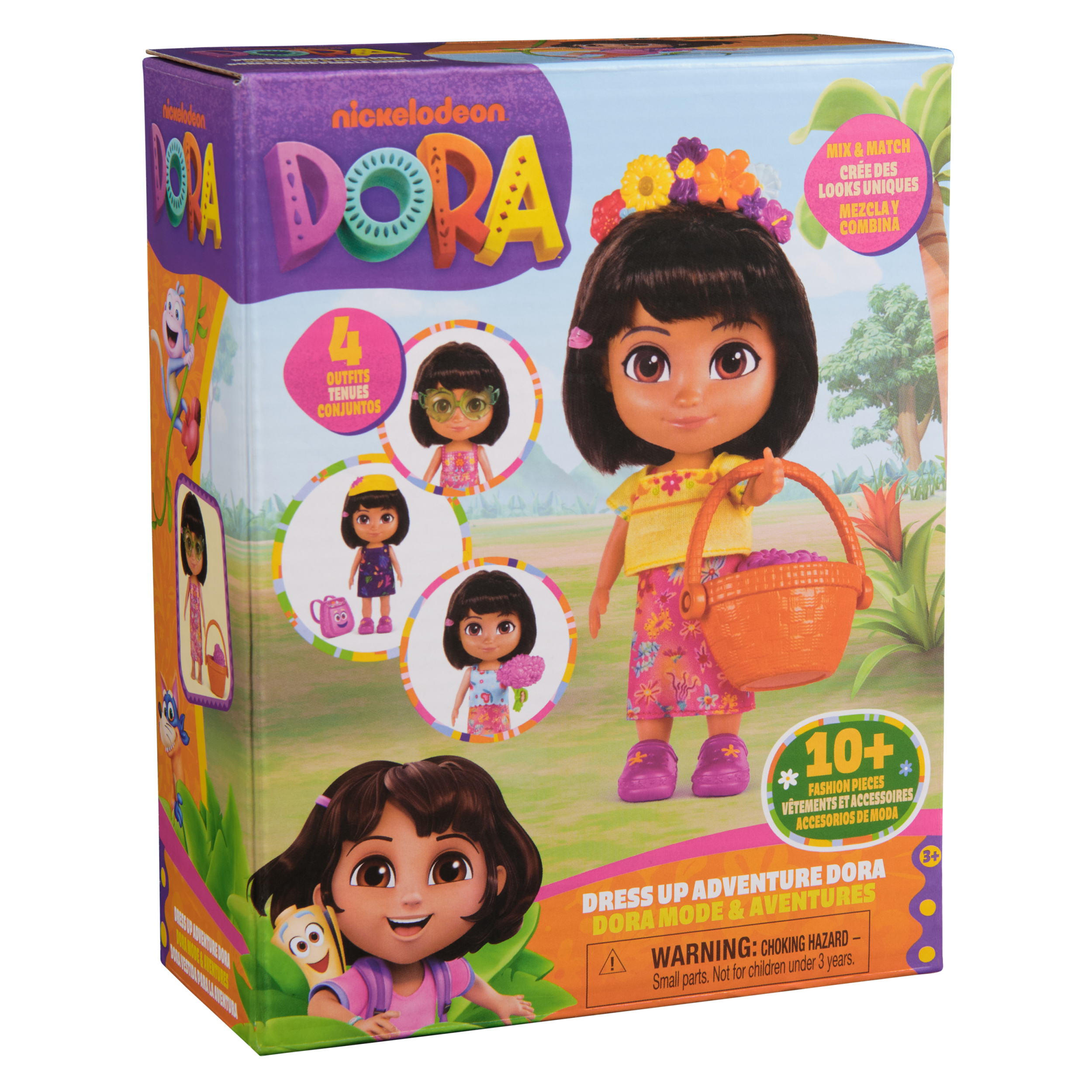 Dora, Dress Up Adventure Dora, 6-inch Doll with Removable