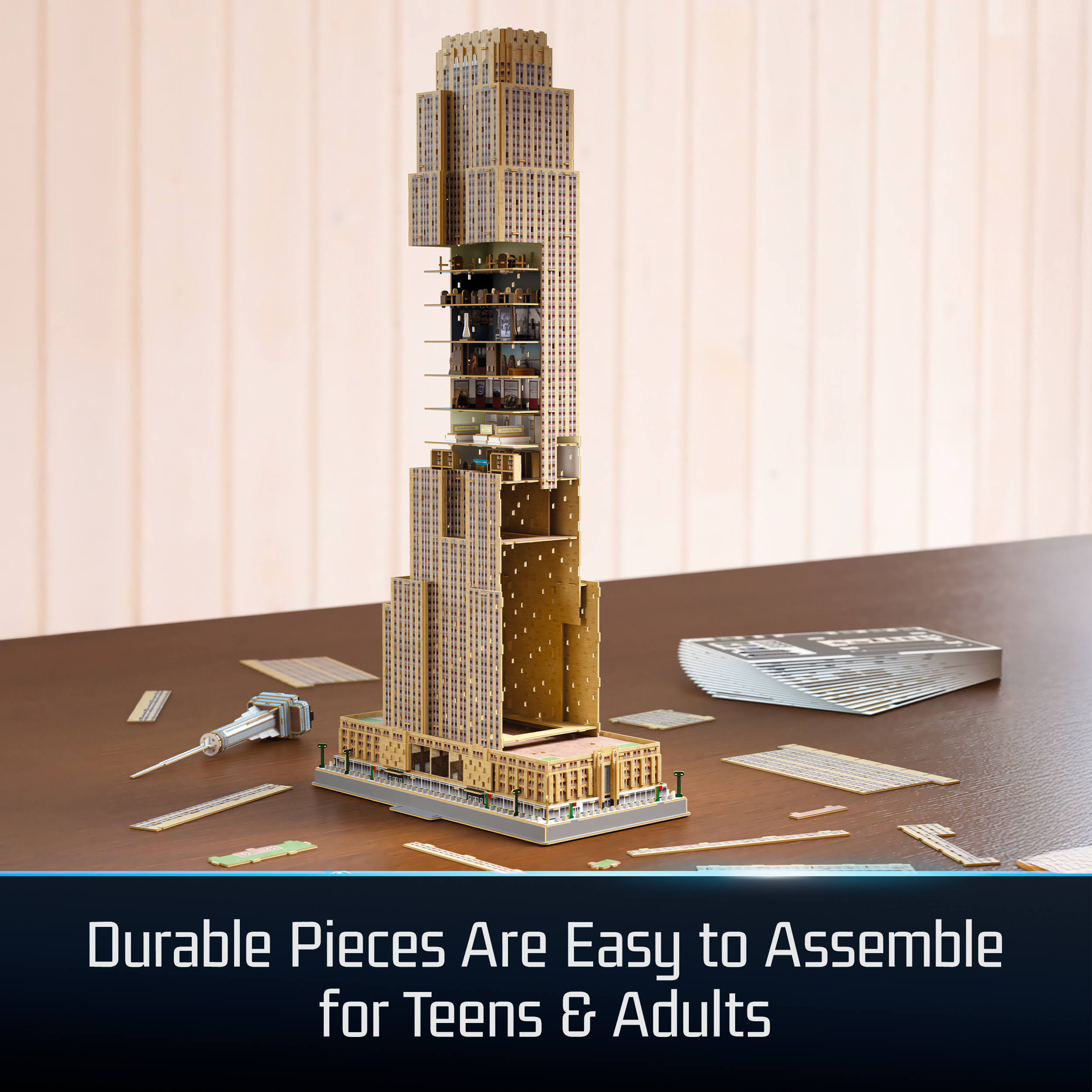 4D Build, Architect Series Empire State Building 3D Model Kit with LED ...