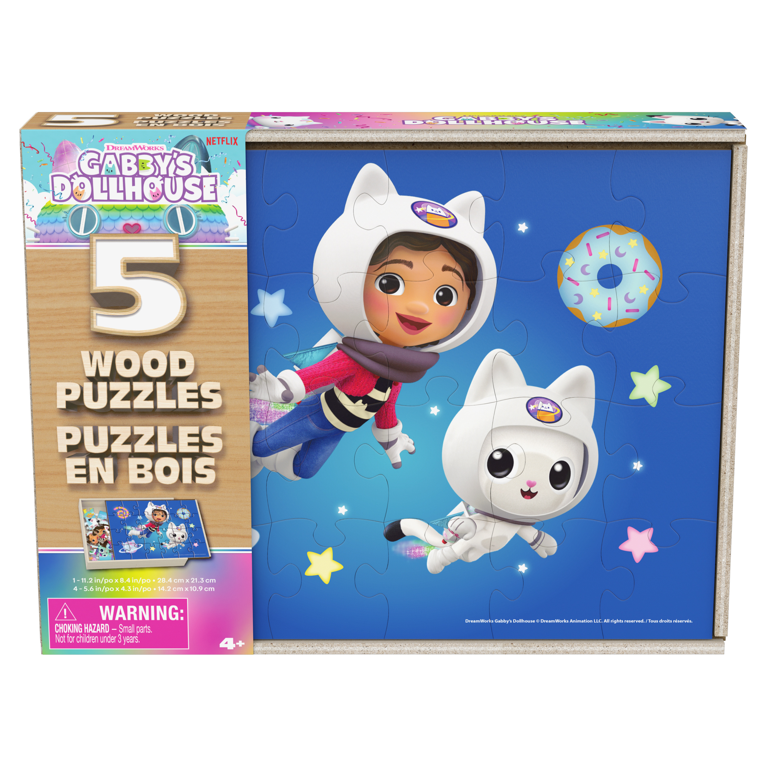 Gabby's Dollhouse 5-Pack of wood Jigsaw Puzzles for Families, Kids, and ...