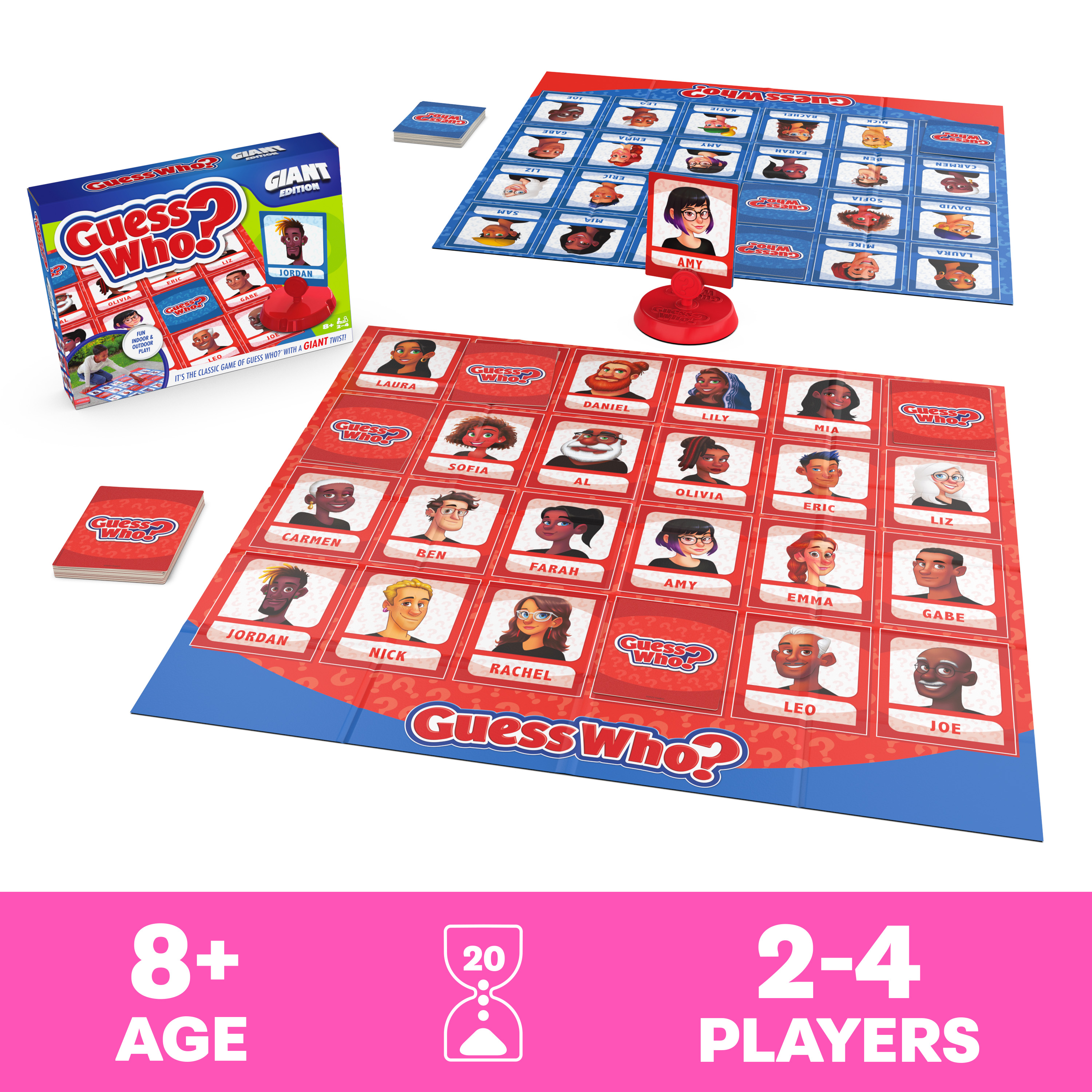 Spin Master Games, Guess Who? Giant Edition, Family Game for Indoor & Outdoor Fun with Big Oversized Board, for Family and Kids, 2-4 Players, Ages 6 & Up | Spin Master Spin Master Games, Guess Who? Giant Edition, Family Game for Indoor & Outdoor Fun with Big Oversized Board, for Family and Kids, 2-4 Players, Ages 6 & Up | Spin Master