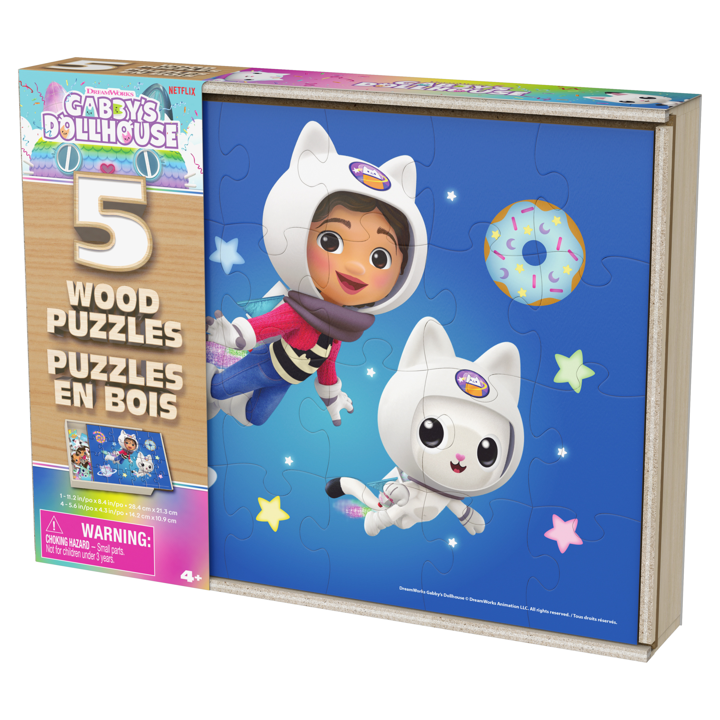 Gabby's Dollhouse 5-Pack of wood Jigsaw Puzzles for Families, Kids, and ...