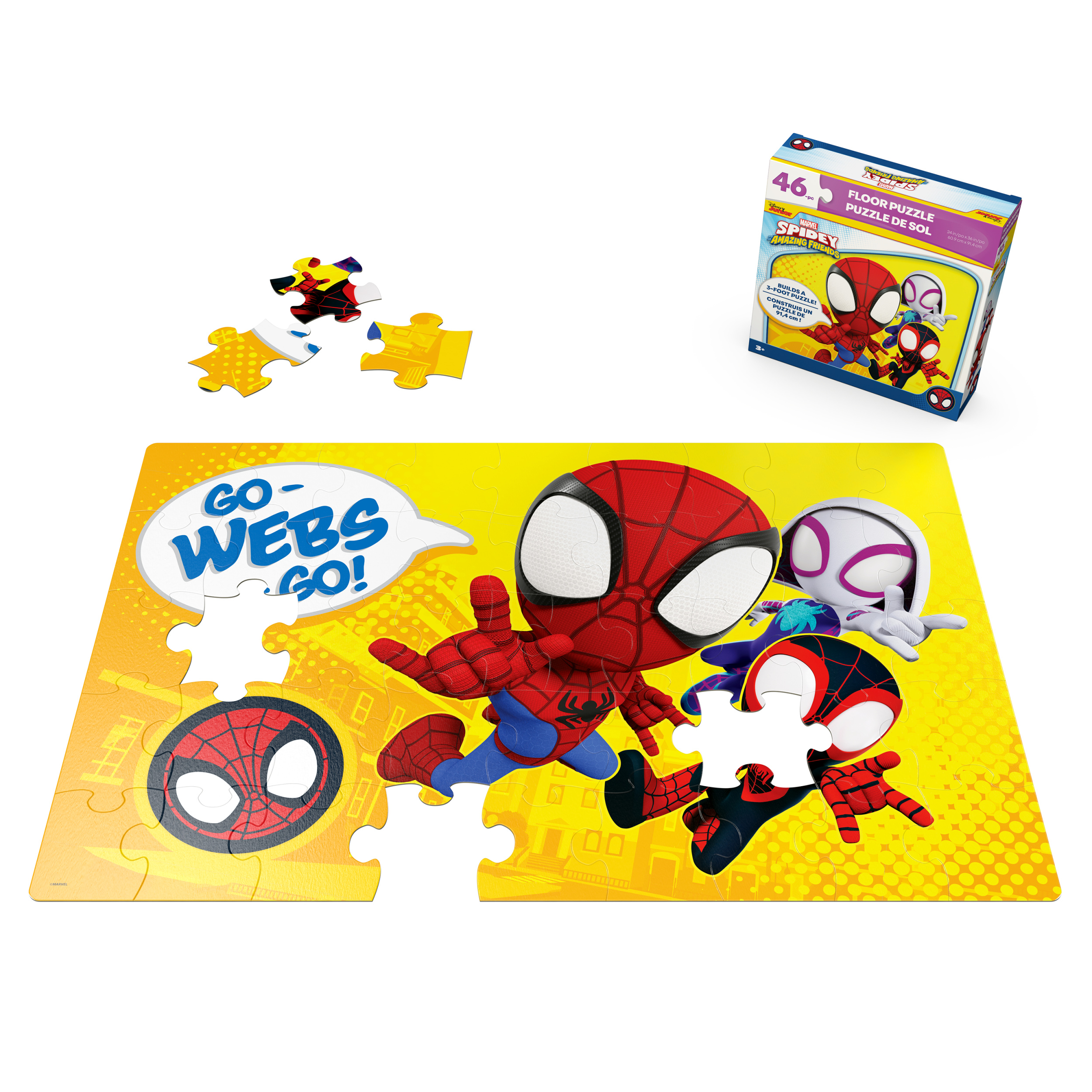 Spidey and Friends 46-piece 3-Foot Floor Puzzle, Spiderman Puzzle for ...