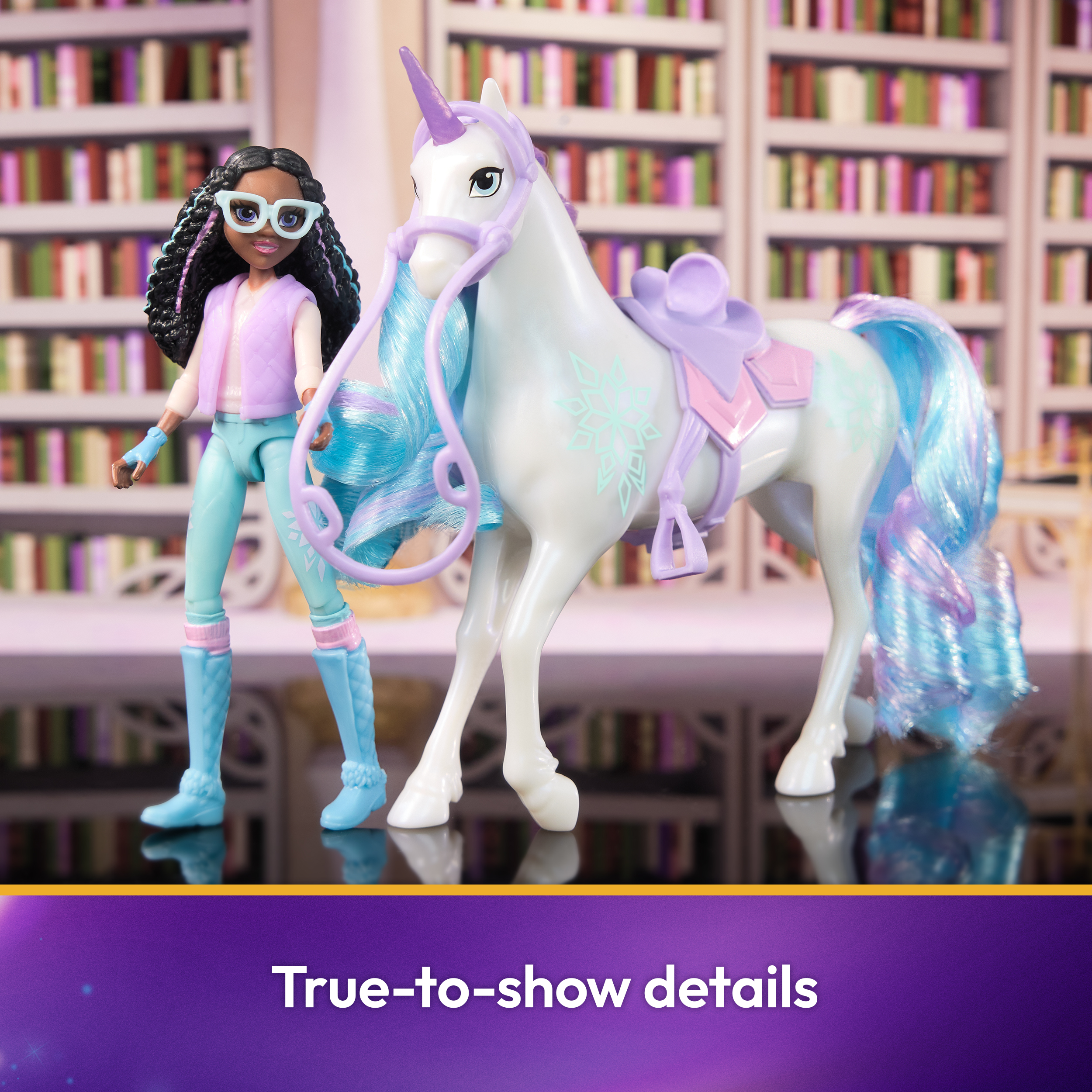 Unicorn Academy – Licorne Glacier 27,9 Cm Avec Tête Mobile, Selle Et Bride Amovibles – Poupee Layla