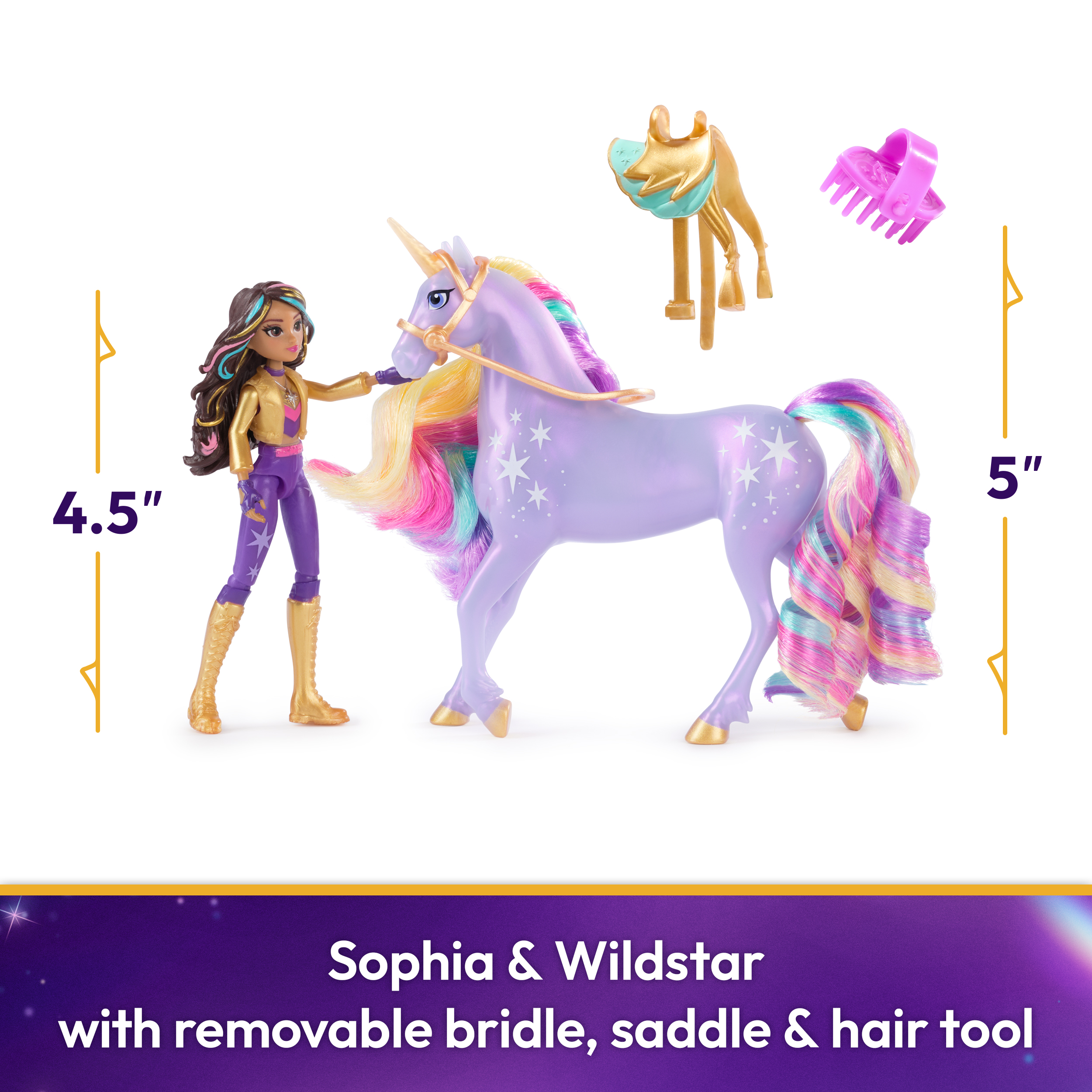 thumbnail image 2 of Rory And Storm Unicorn Academy Toy Amazon Unicorn Academy Rory & Storm Doll Set With Riding Accessories - 4.5" Posable Doll & 5" Unicorn Toy From Netflix Show 4.5 Inch Posable Doll 2 of 11