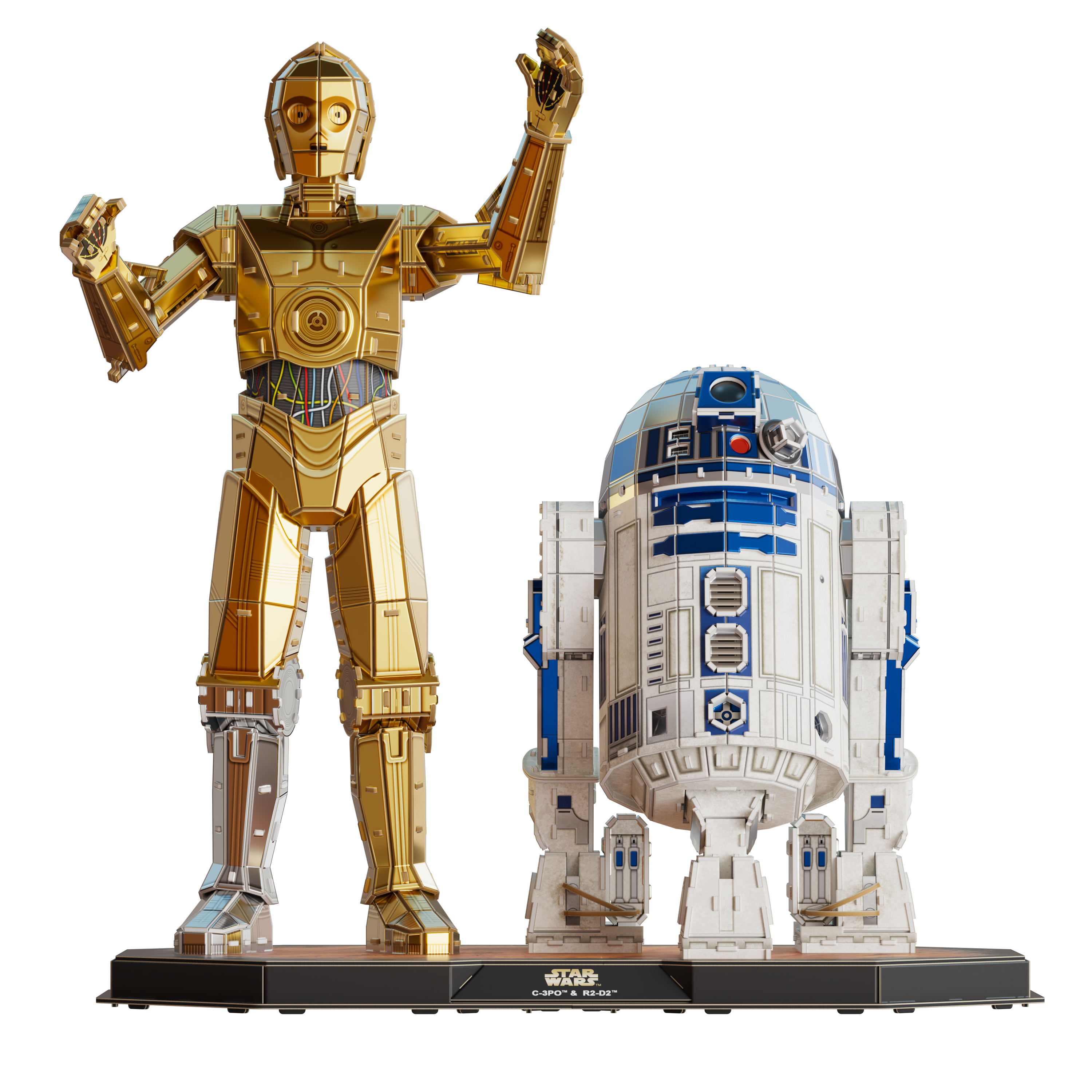 4D Build, Star Wars C-3PO & R2-D2 3D Model Kit with Stand