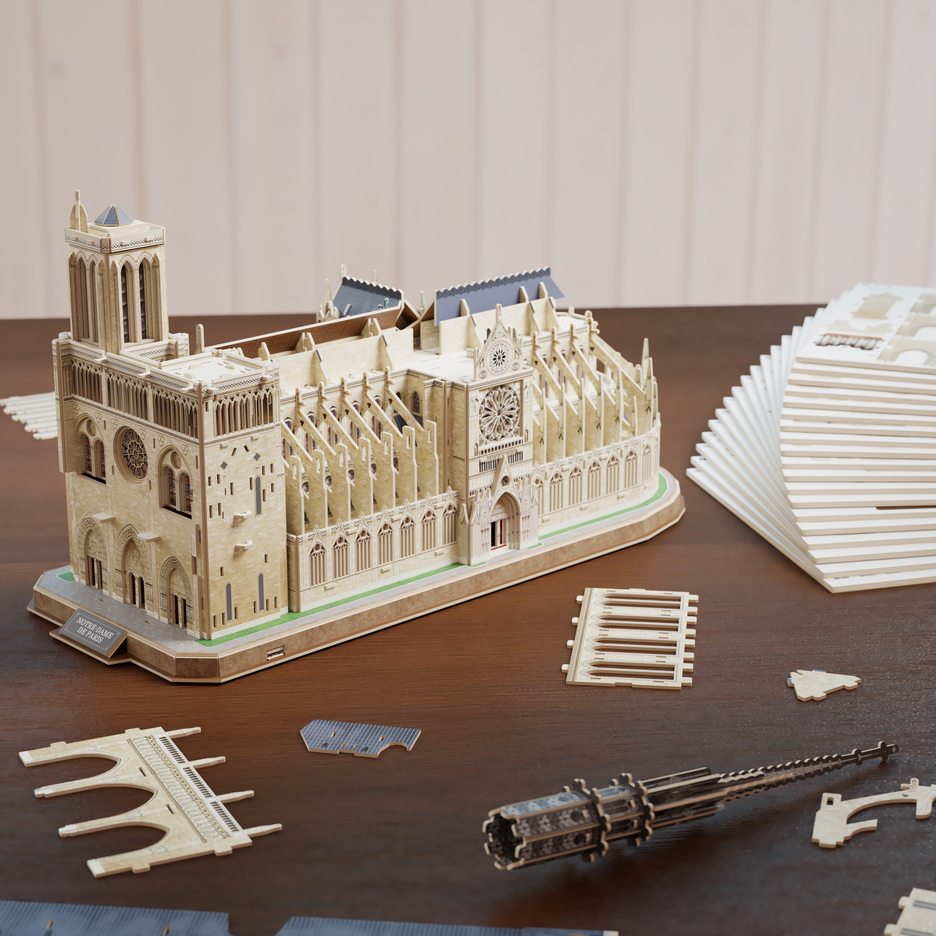 4D Build, Architect Series Notre Dame 3D Model Kit with LED Lights ...