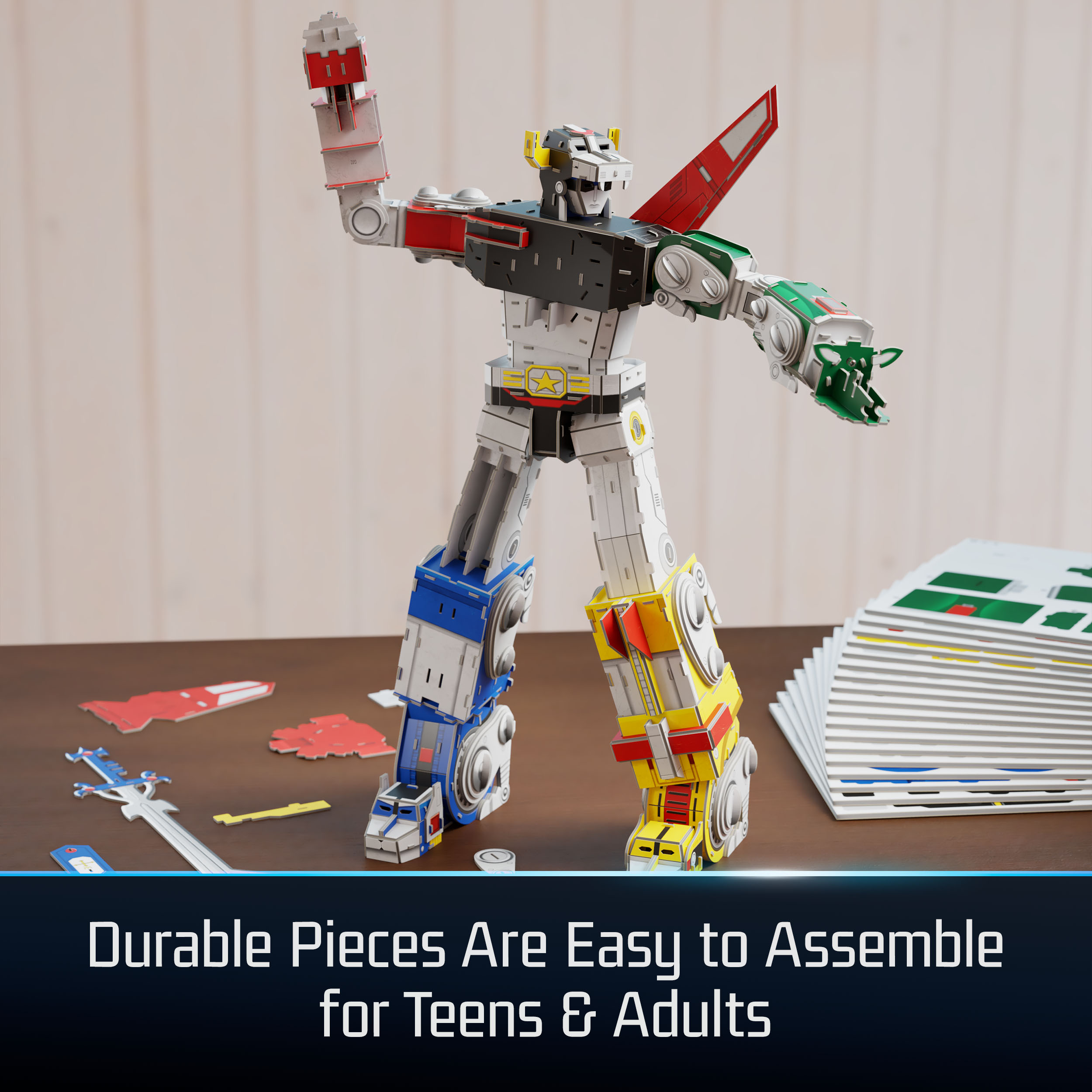 4D Build, Voltron 3D Puzzle Model Kit with LED Lights, Innovation ...