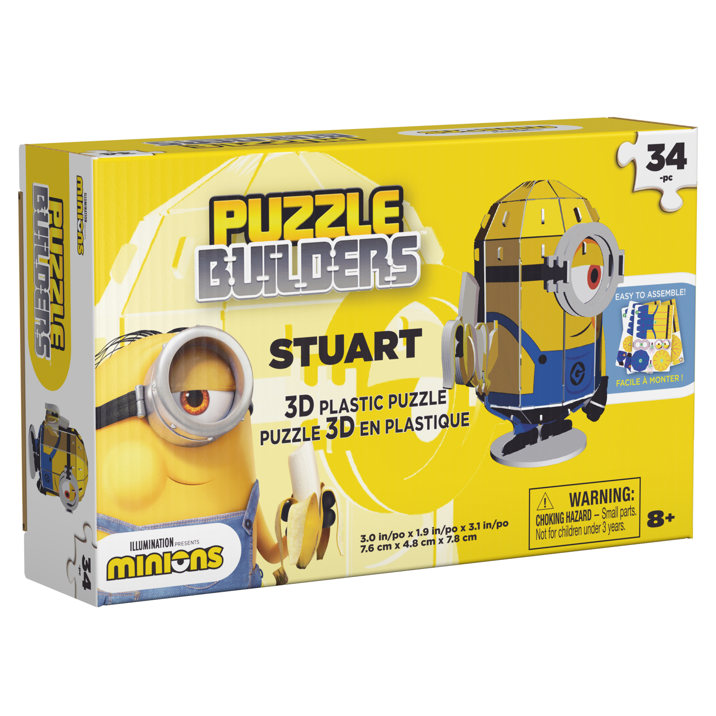 Minions Stuart 34-Piece Puzzle Builder, 3D Puzzle with Tool