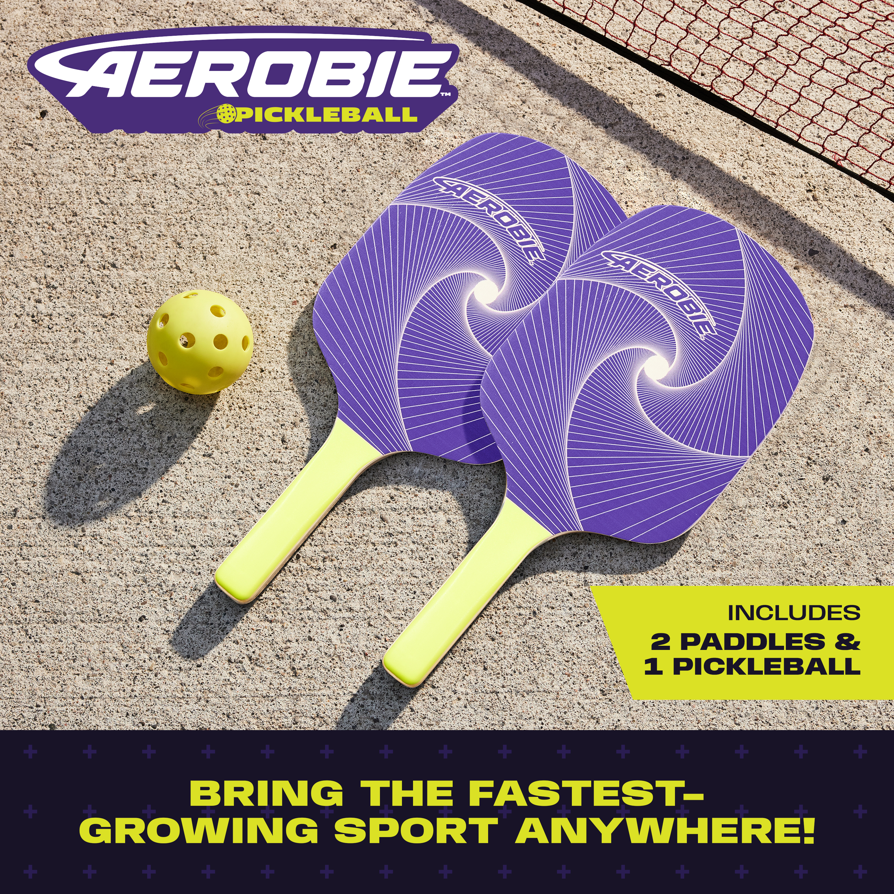 Aerobie Pickleball Set, Pickleball Paddles and Ball for Yard Games