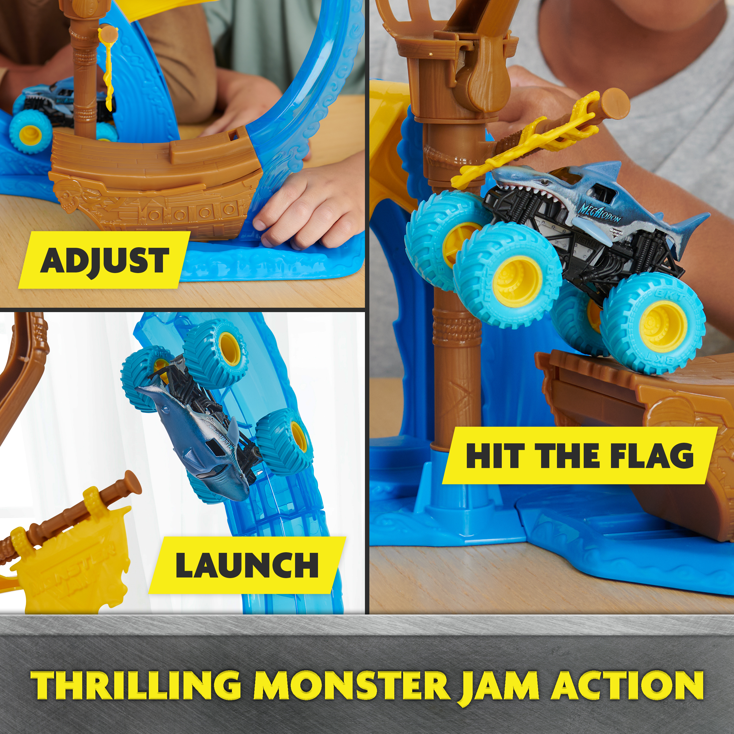 新品モンスタージャム LOOP OF DOOM プレイセット Amazon.com: Monster Jam, Megalodon Loop of Doom Stunt