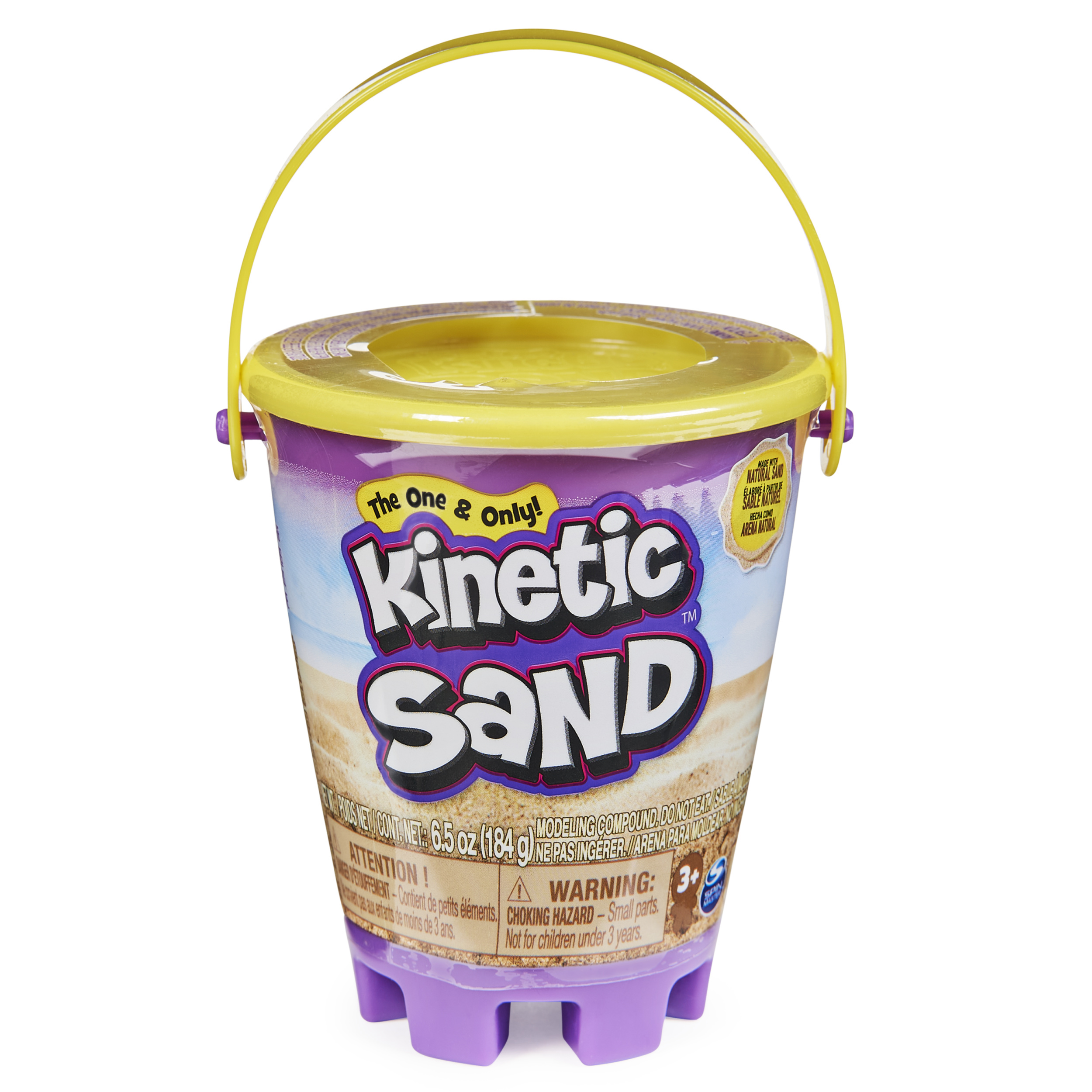 Kinetic Sand 6.5oz Mini Beach Pail Container Made with Natural Sand Play Sand Sensory Toys for Kids Ages 3 and up Spin Master
