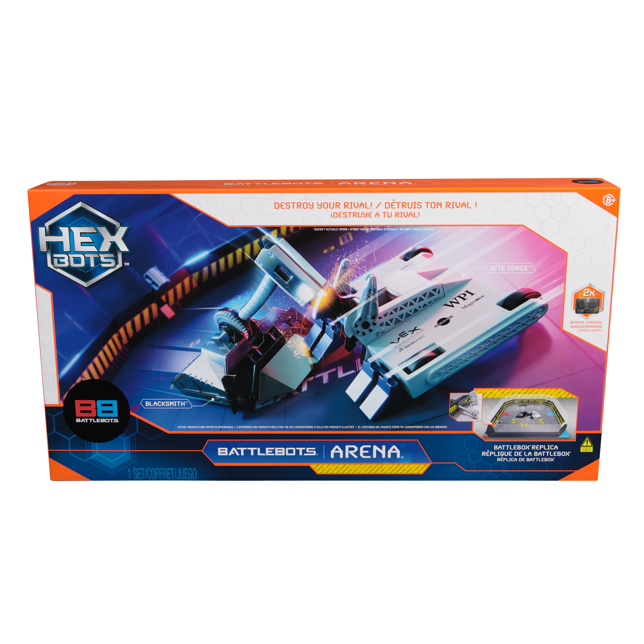 HEX BOTS BattleBots Arena Bite Force & Blacksmith, Remote Control Robot ...