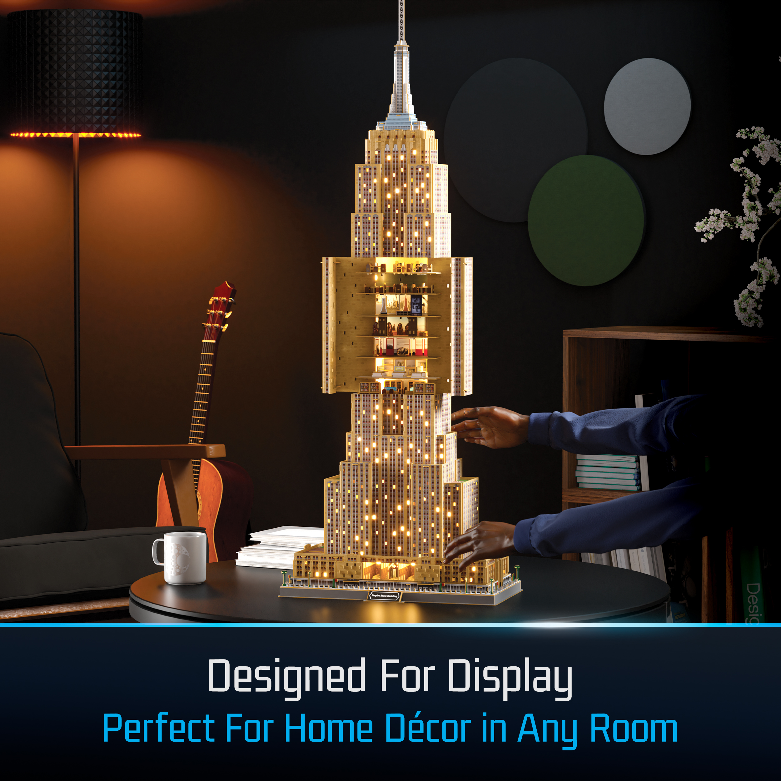 4D Build, Architect Series Empire State Building 3D Model Kit with LED ...