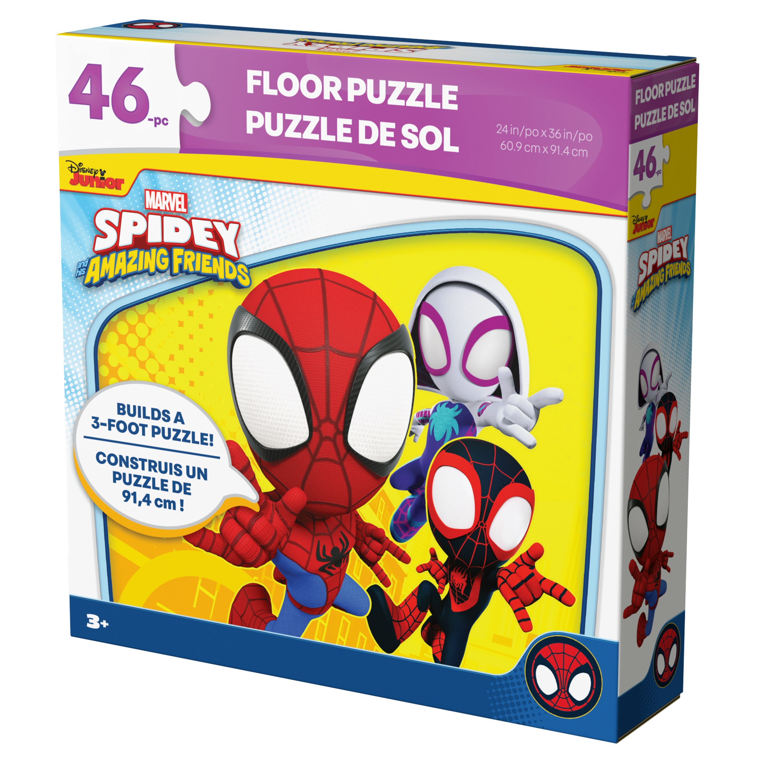 Spidey and Friends 46-piece 3-Foot Floor Puzzle, Spiderman Puzzle for ...