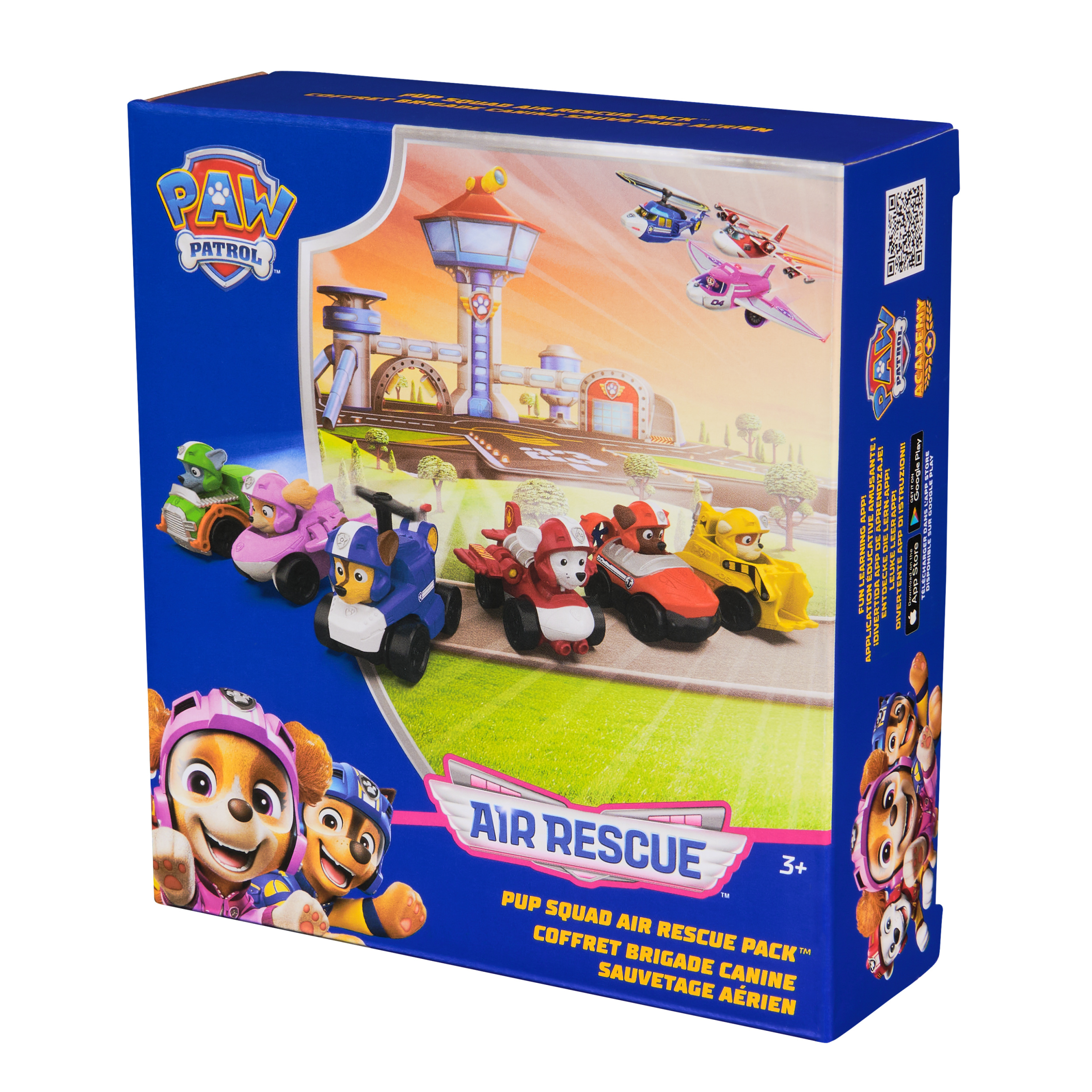 PAW Patrol Air Rescue 6 Piece Pup Squad Racers Toy Cars Gift Set with Chase Marshall Skye Rubble Rocky Zuma Kids Toys for Boys Girls 3 Spin Master