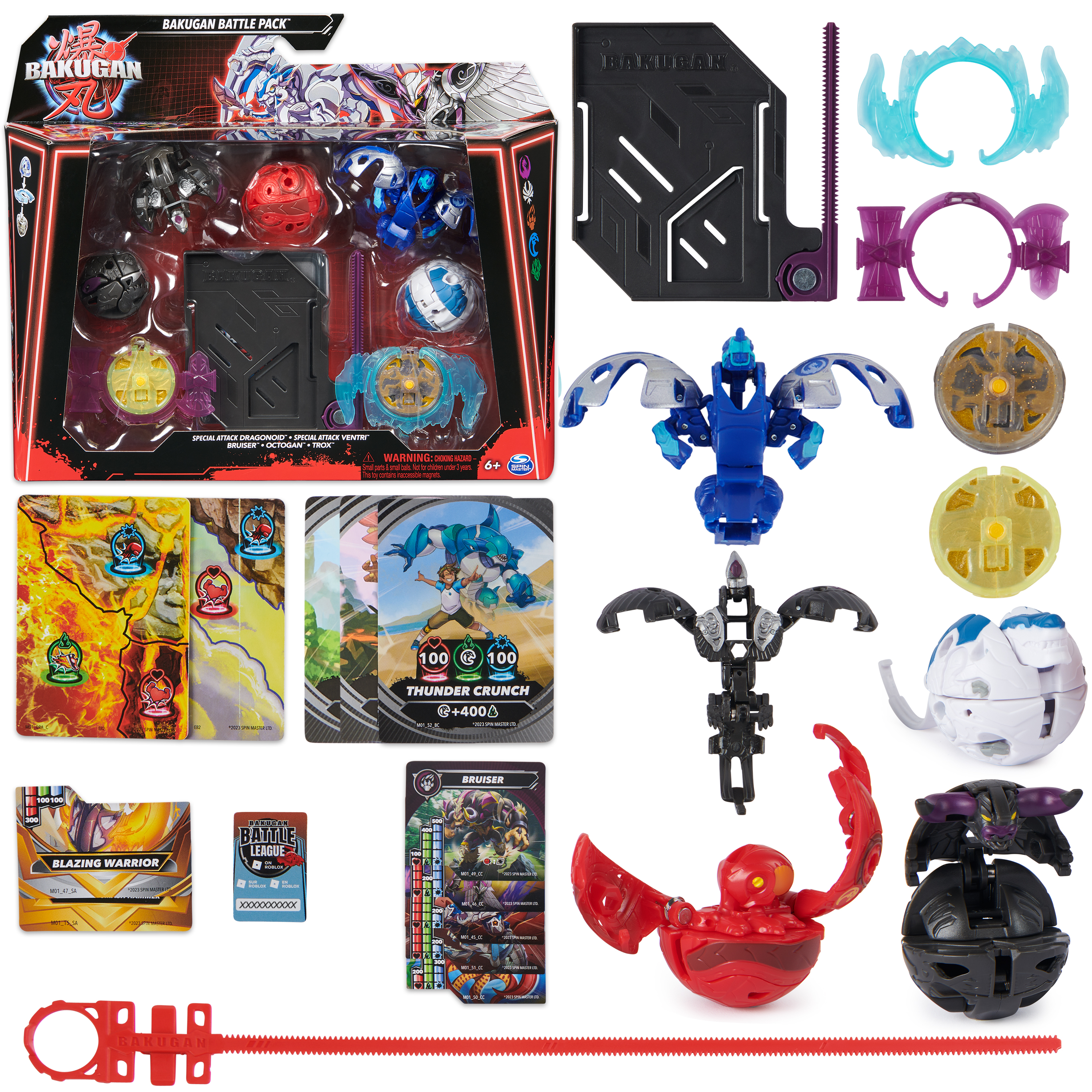 Bakugan Battle 5 Pack Special Attack Dragonoid Ventri Bruiser Octogan Trox Customizable Spinning Action Figures Kids Toys for Boys and Girls 6 and up Spin Master