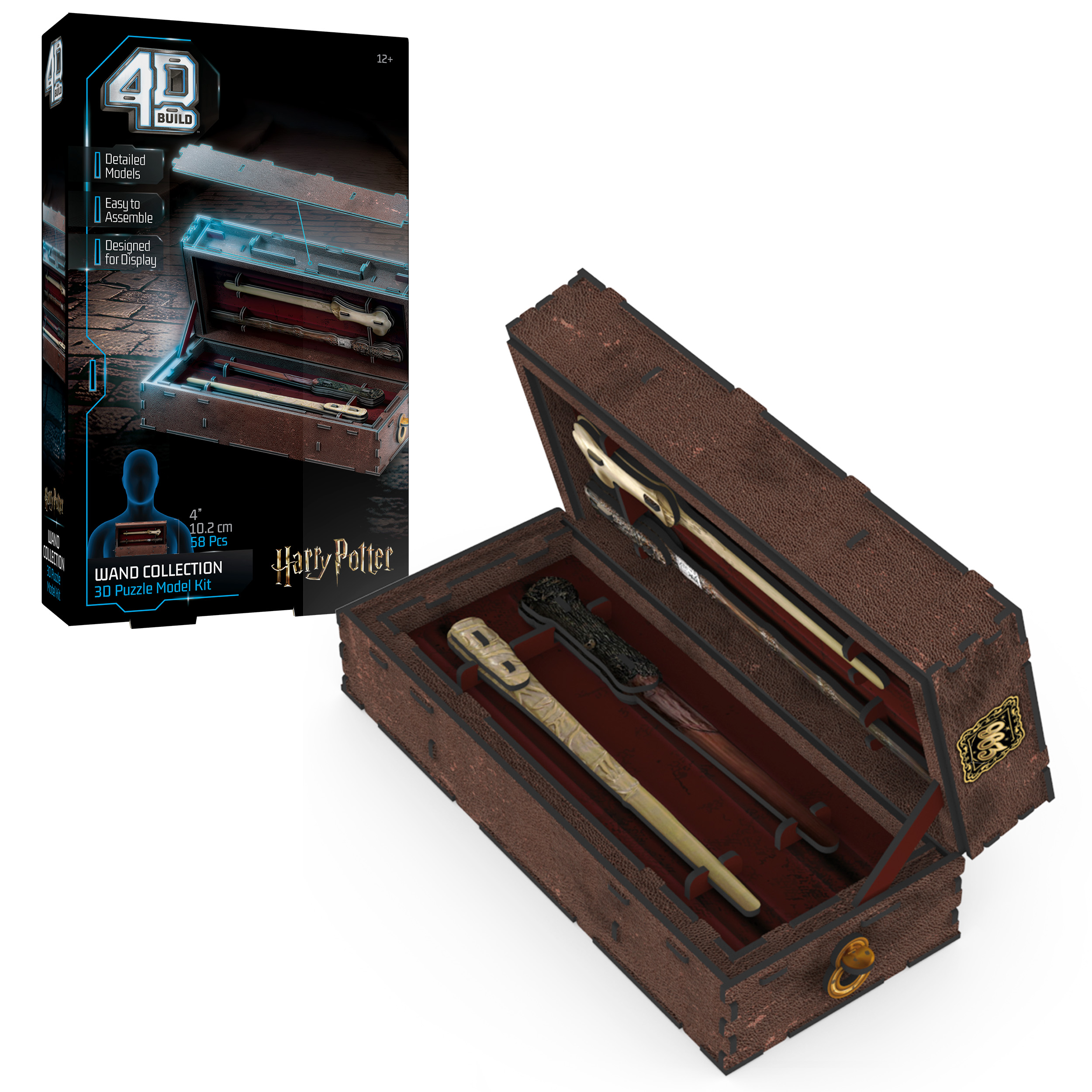 4D Build, Harry Potter 4 Wands in Case Set 3D Puzzle Model Kit, 58