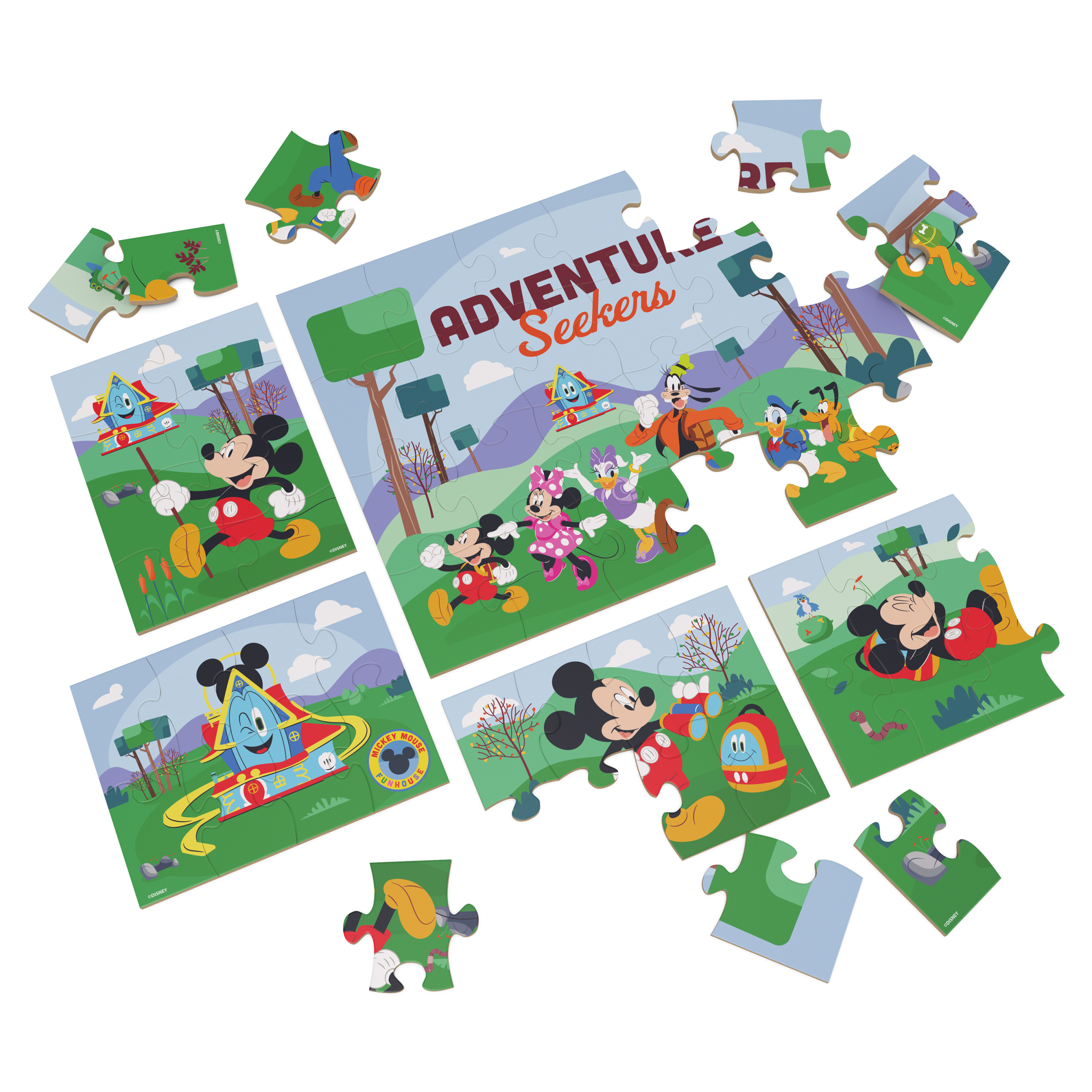 Mickey Mouse 5-Pack of Wood Jigsaw Puzzles for Families, Kids, and ...