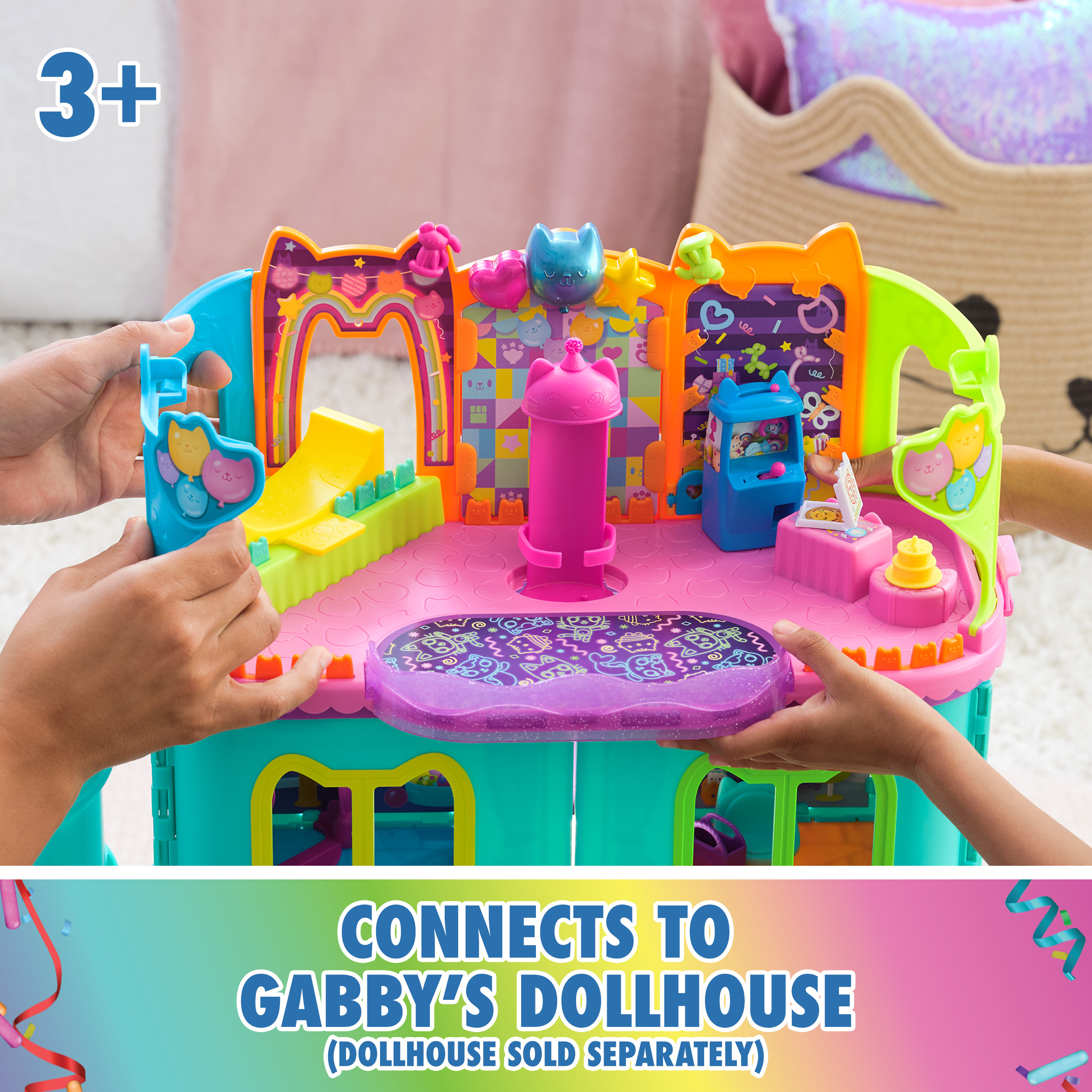 Gabby s Dollhouse Party Room Playset with Exclusive Toy Figures Dollhouse Furniture Accessories Fidget Play Kids Toys for Girls and Boys Ages 3 Spin Master