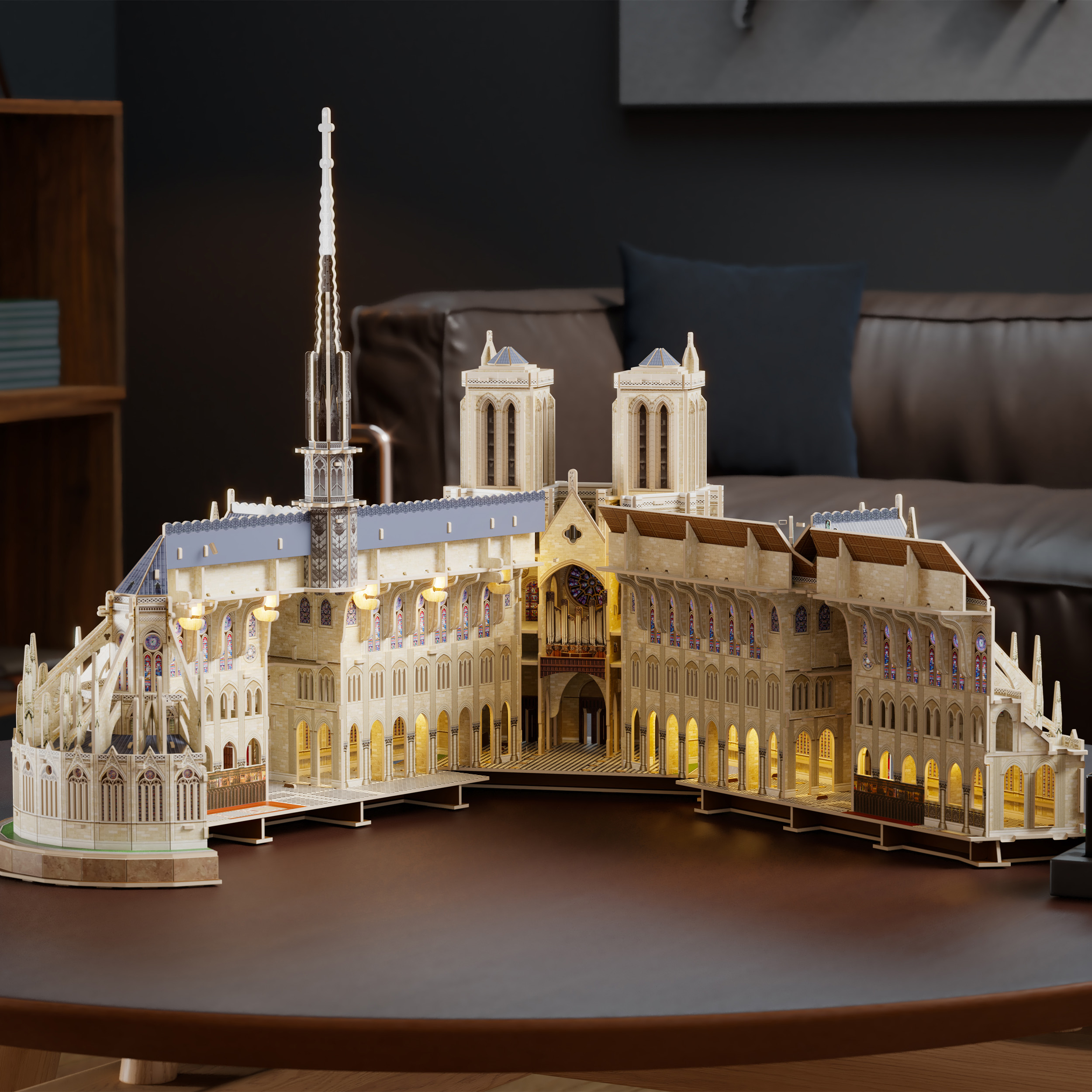 4D Build, Architect Series Notre Dame 3D Model Kit with LED Lights ...