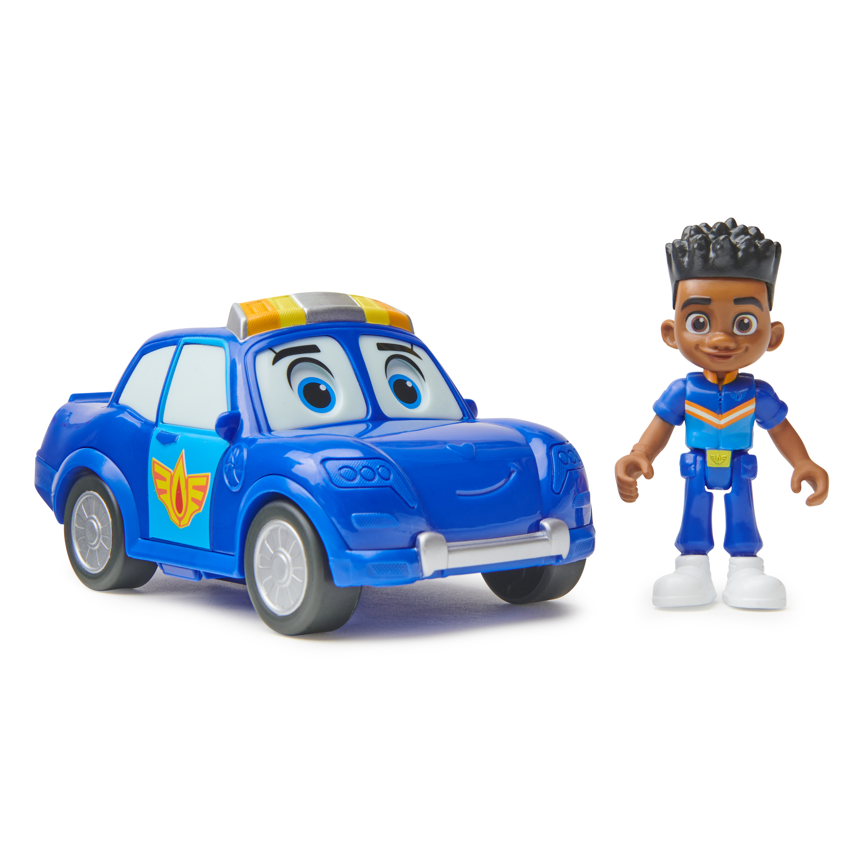 Disney Junior Firebuds Jayden and Piston Action Figure and Police Car Toy with Interactive Eye Movement Kids Toys for Boys and Girls Ages 3 and up Spin Master