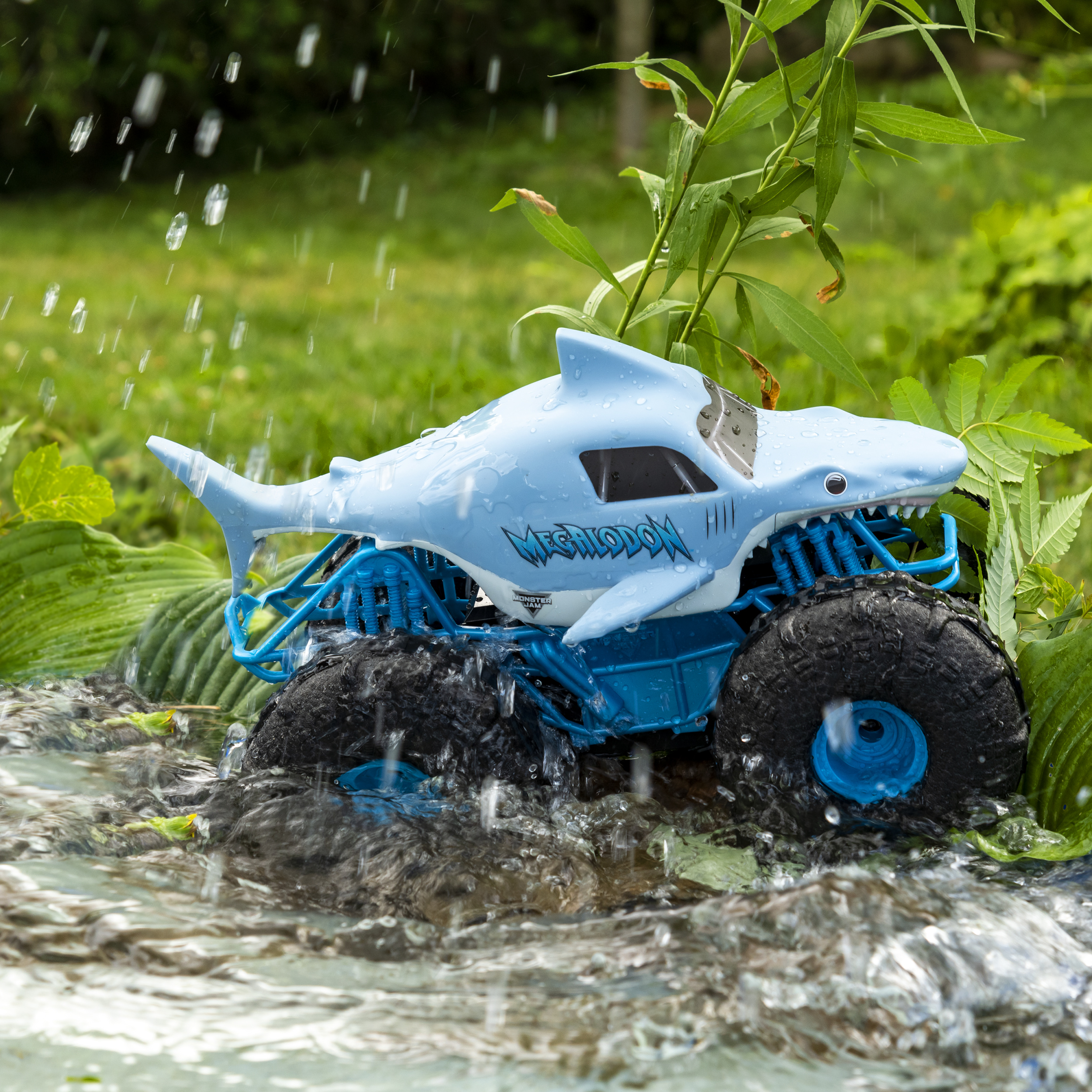 Monster Jam Official Megalodon Storm All Terrain Remote Control Monster Truck for Boys and Girls 1 15 Scale Kids Toys for Ages 4 6 Spin Master