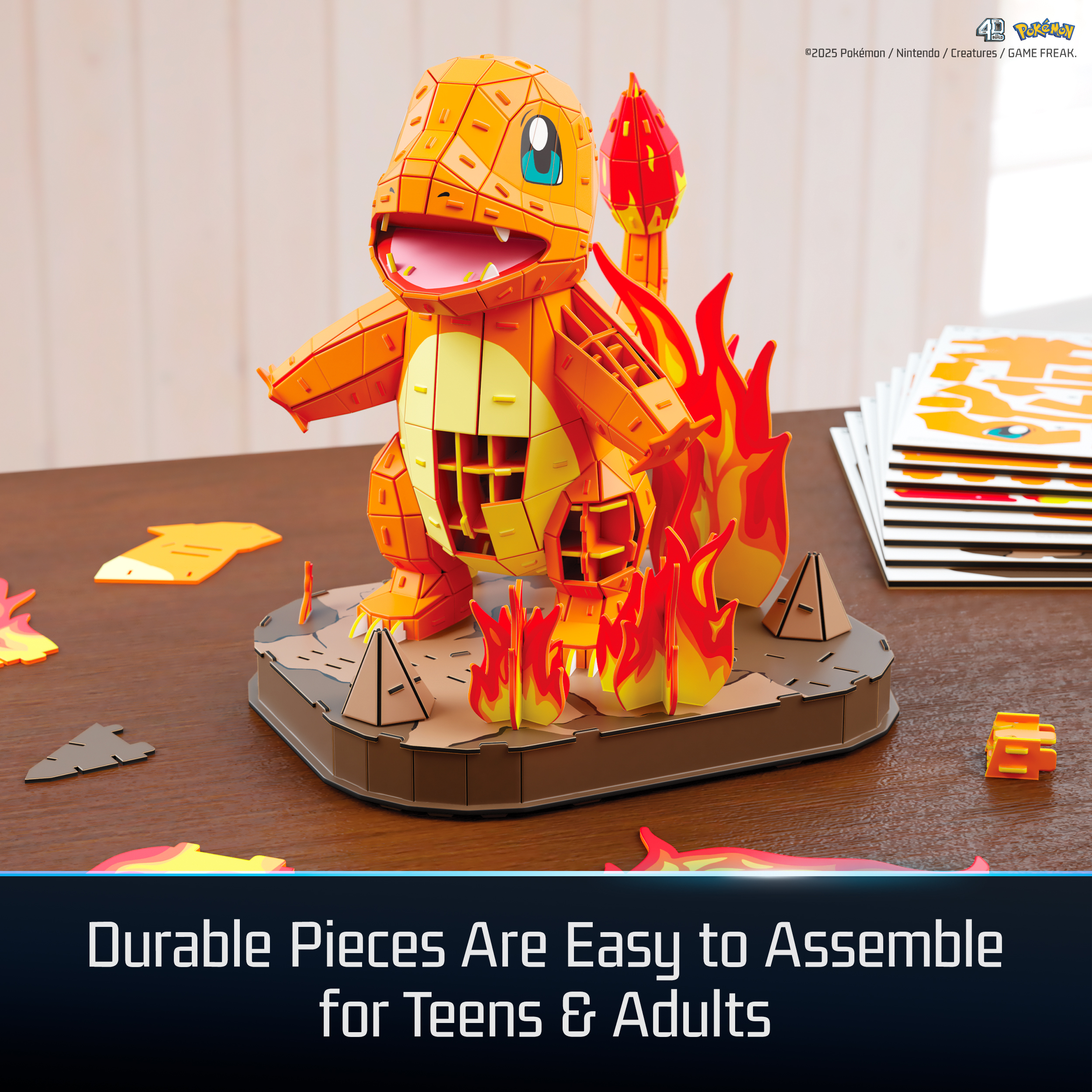 4D Build, Pokémon Charmander 3D Model Kit, Pokémon Figure, Kanto First ...